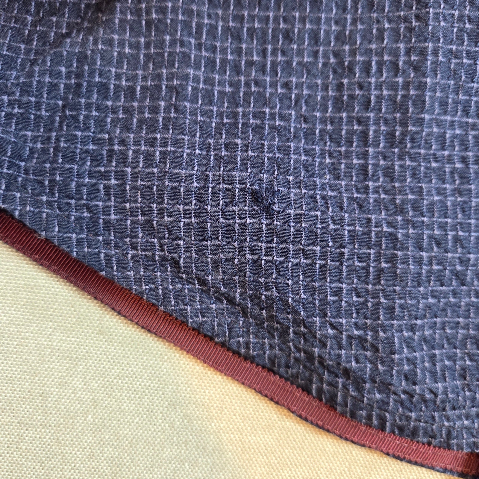 Tommy Bahama Blue Silk Cotton Shirt XL Textured Button Down Long Sleeve