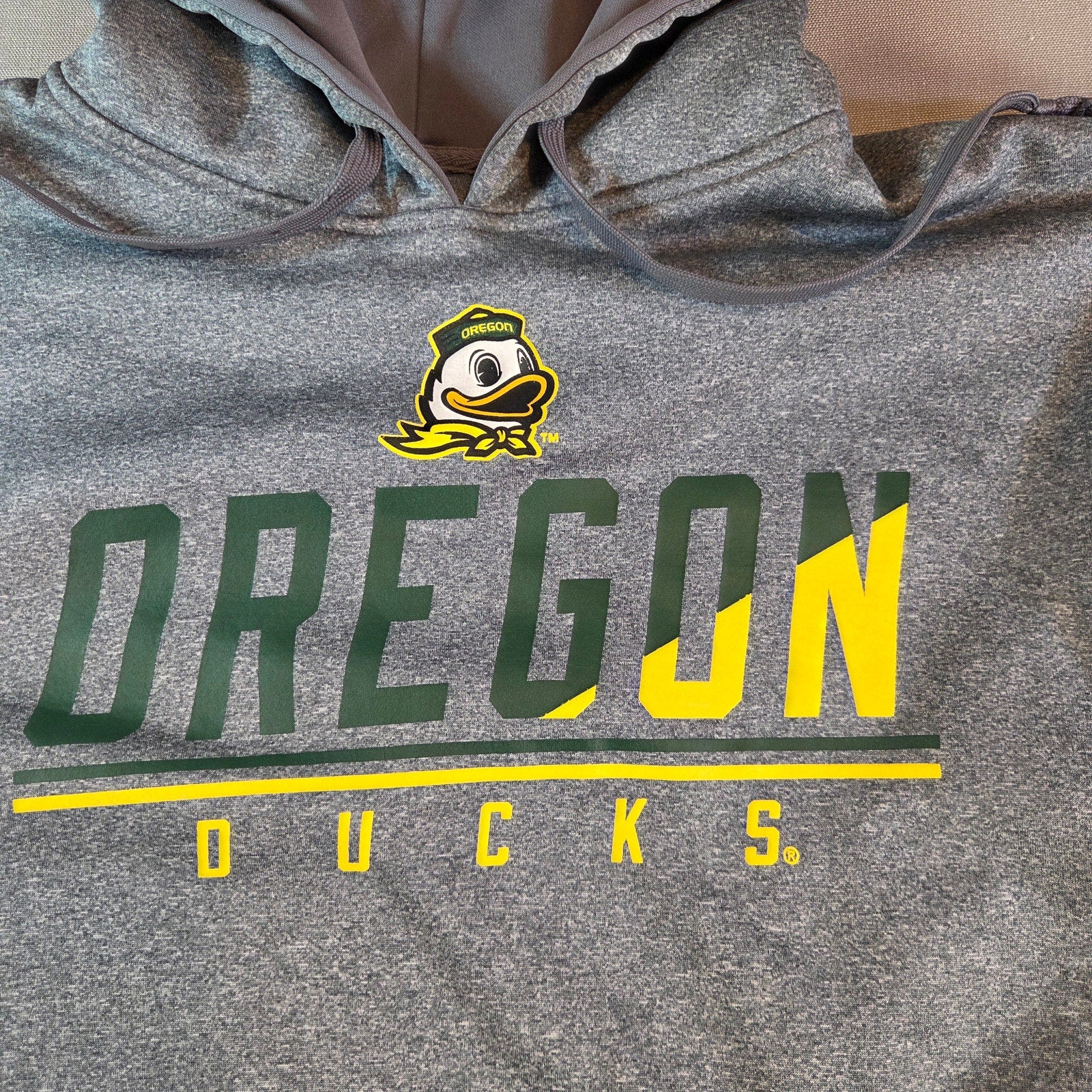 Champion Oregon Ducks Hoodie Gray Pullover Sweatshirt Men’s Size L