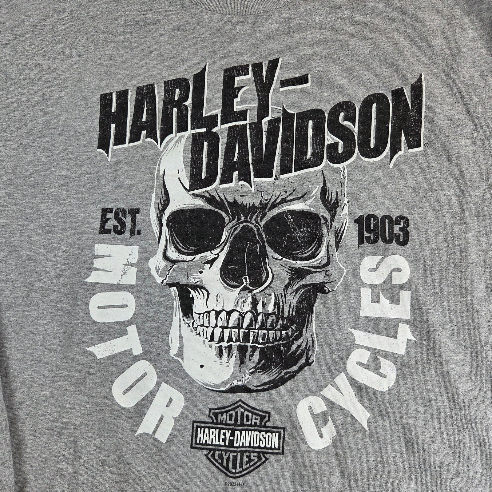 Harley-Davidson 2022 Skull Grand Teton Idaho Falls Long Sleeve T-Shirt 2XL