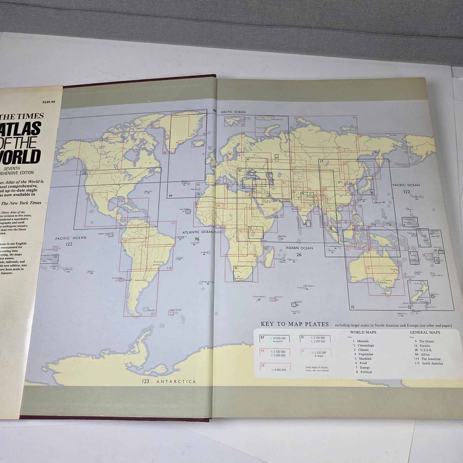 The Times Atlas Of The World 7th Comprehensive Edition Hardcover 1985 Map