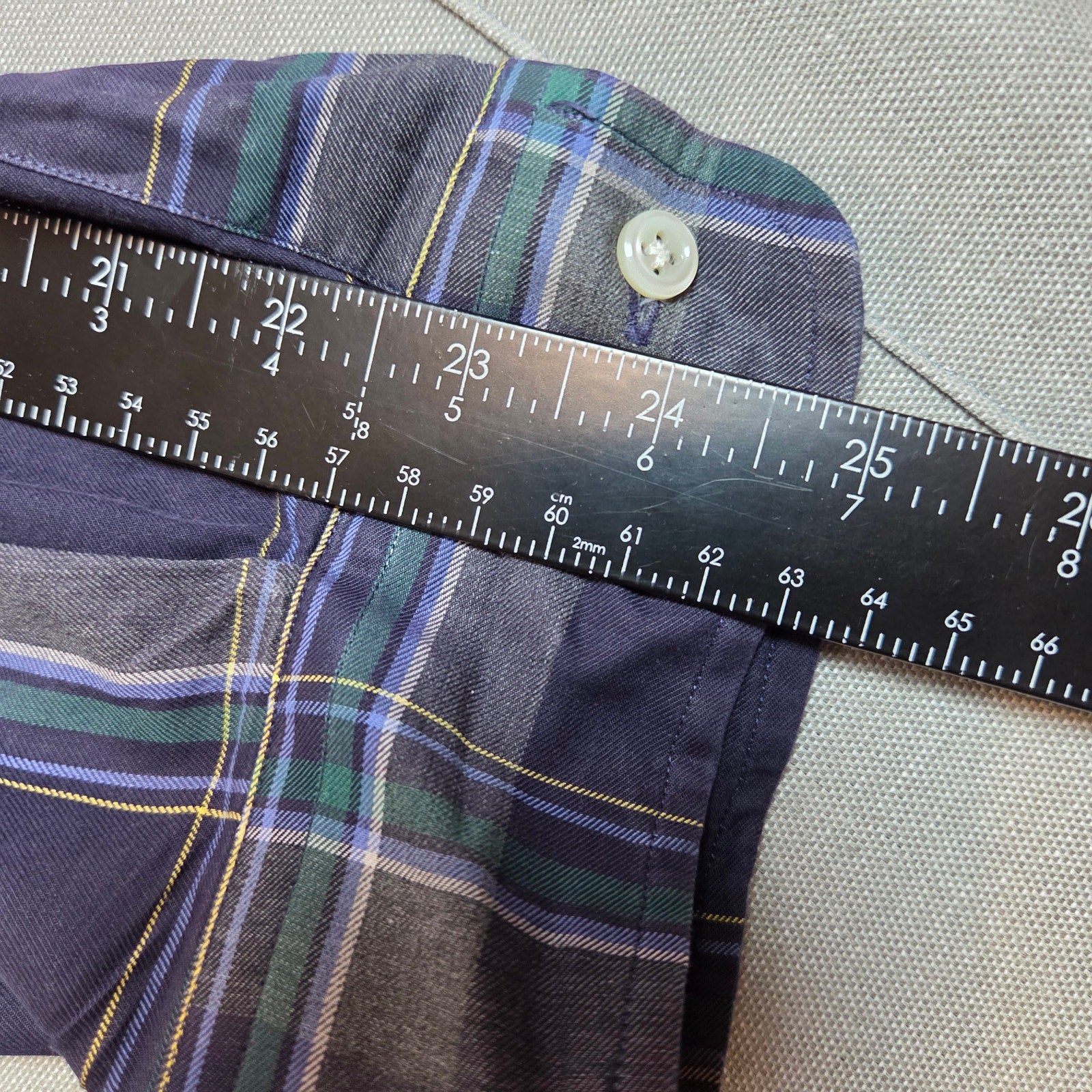 Vintage Ralph Lauren Blake XXL Plaid Button Down Shirt Blue Green Cotton
