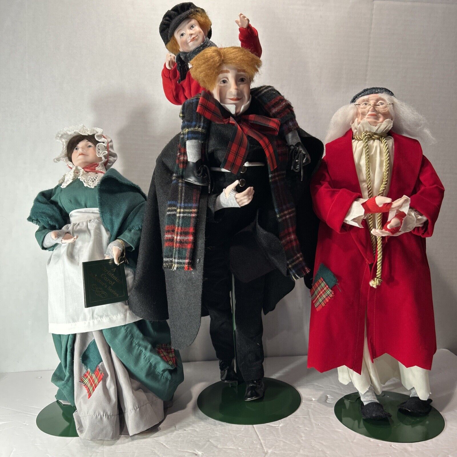 Dept 56 A Christmas Carol Porcelain Doll Set of 4 1987 Scrooge Cratchit Tim