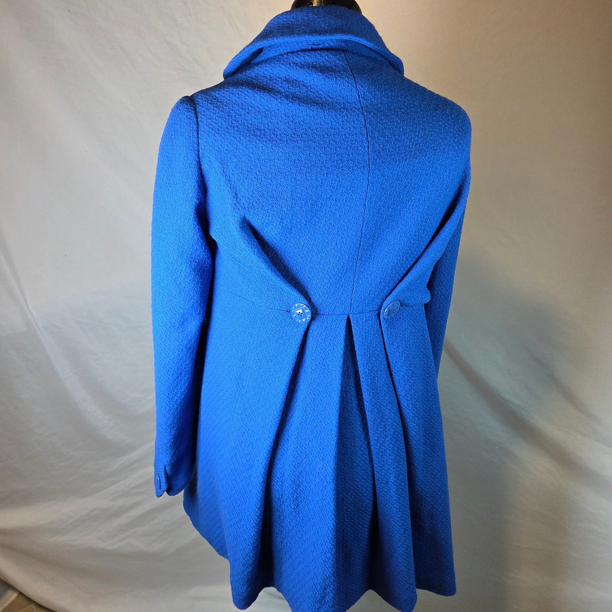 LUX Women's Wool Blend Double Breasted Swing Coat Blue Size M Peacoat Jacket