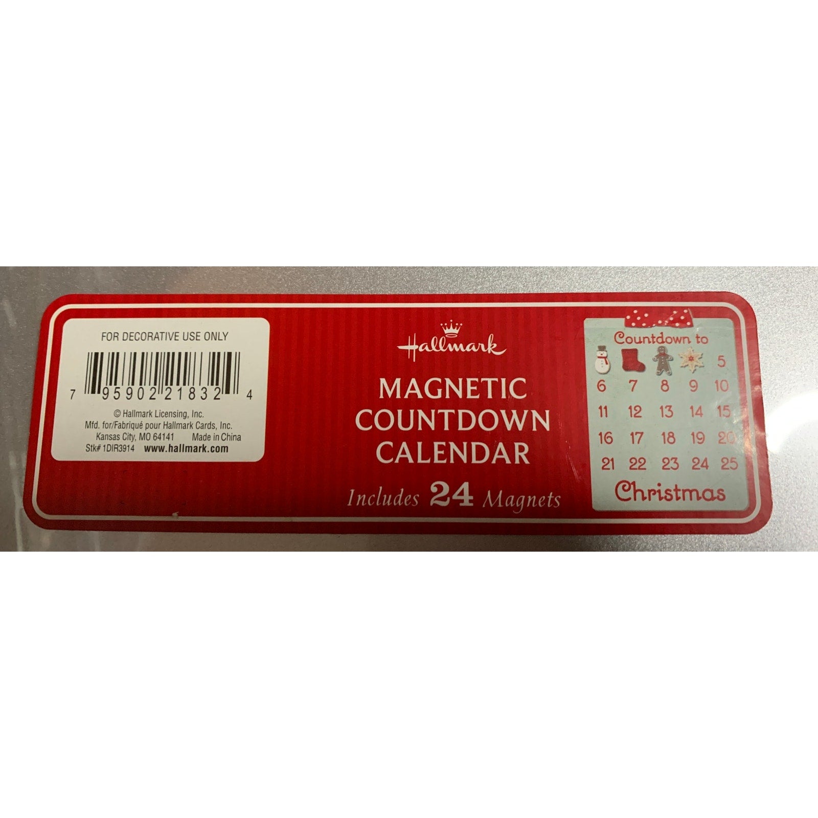 Hallmark Magnetic Countdown to Christmas Cookie Sheet Calendar 24 Magnets NIP
