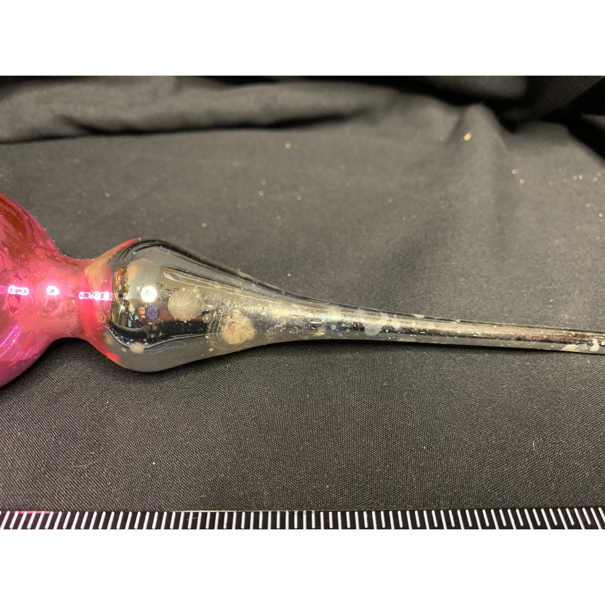 Vintage Pink Silver Mercury Glass Christmas Tree Topper Finial MCM