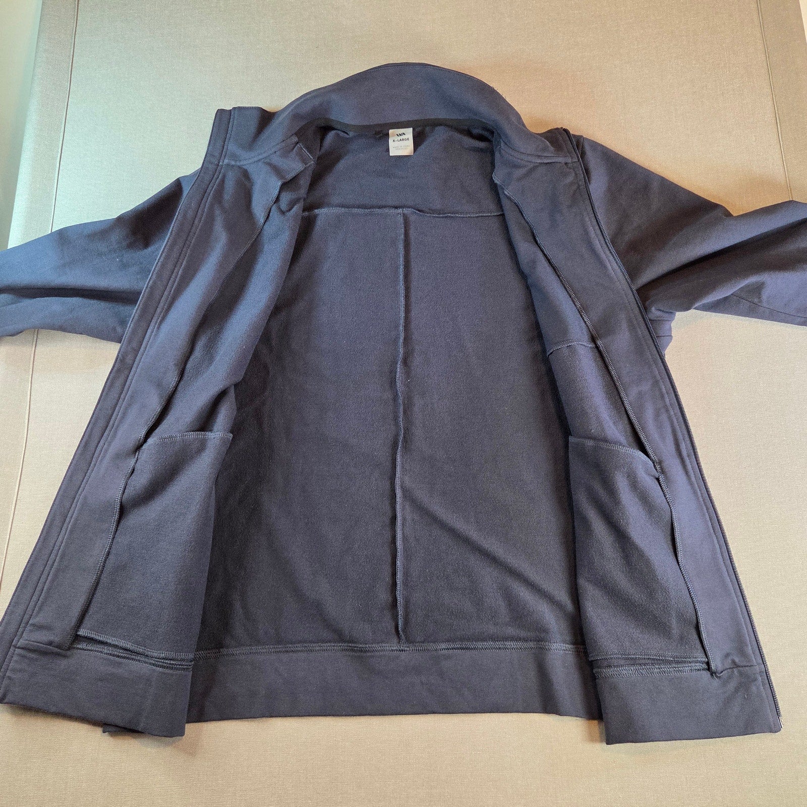 RVCA Full Zip Jacket XL Navy Cotton Blend Logo Streetwear