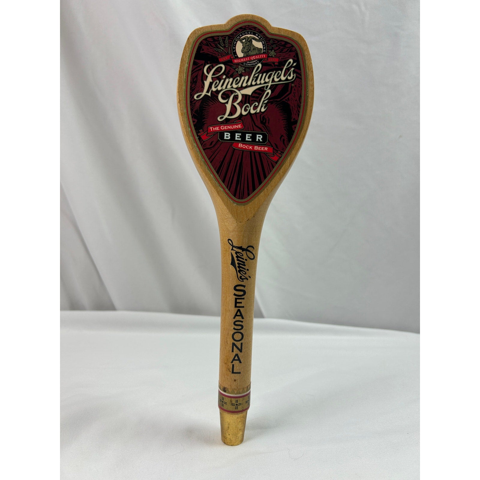 Leinenkugel's Bock Seasonal Beer Tap Handle Wood Draft Faucet Pull Knob