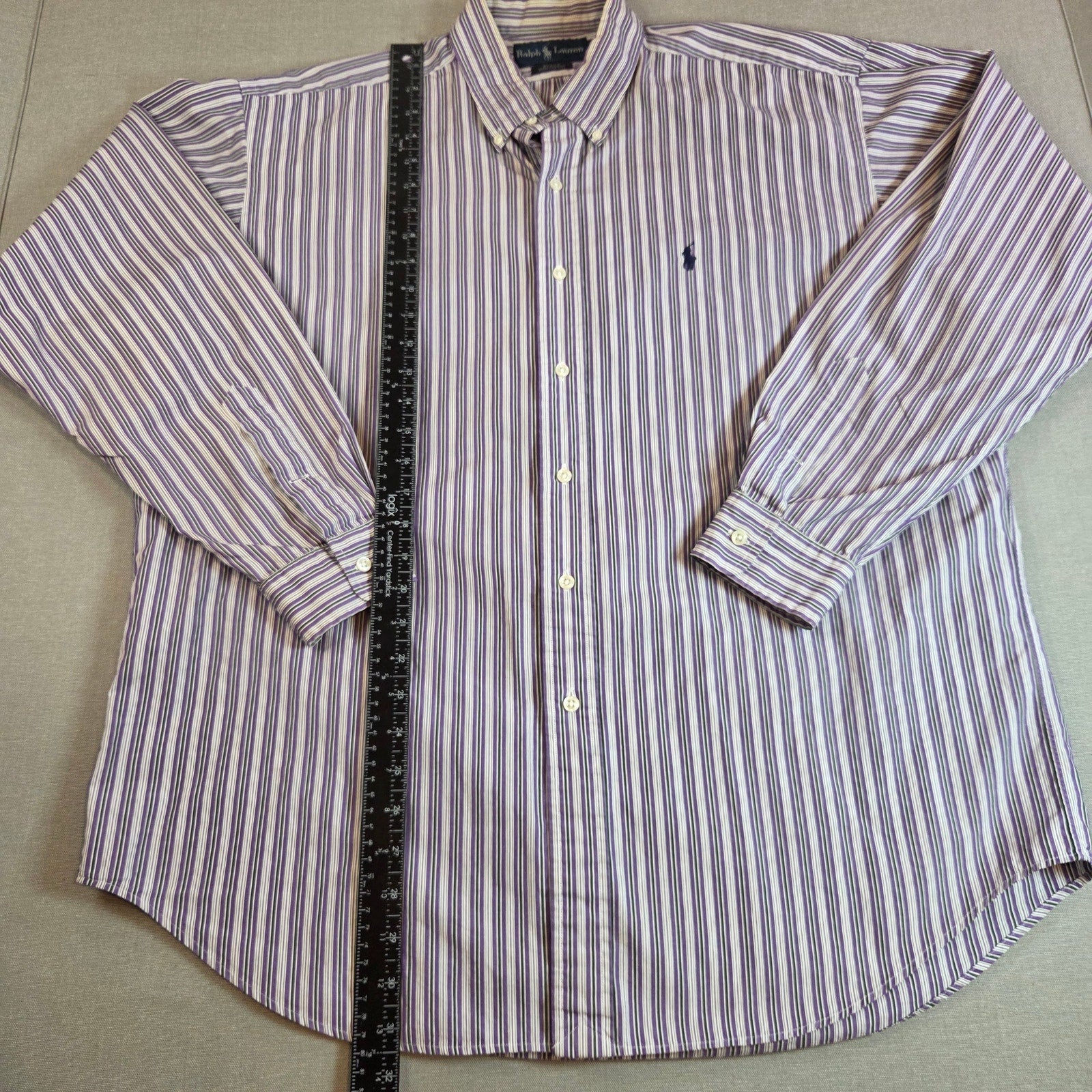 Ralph Lauren Blake Striped Button Down Shirt Men’s L Cotton Hong Kong