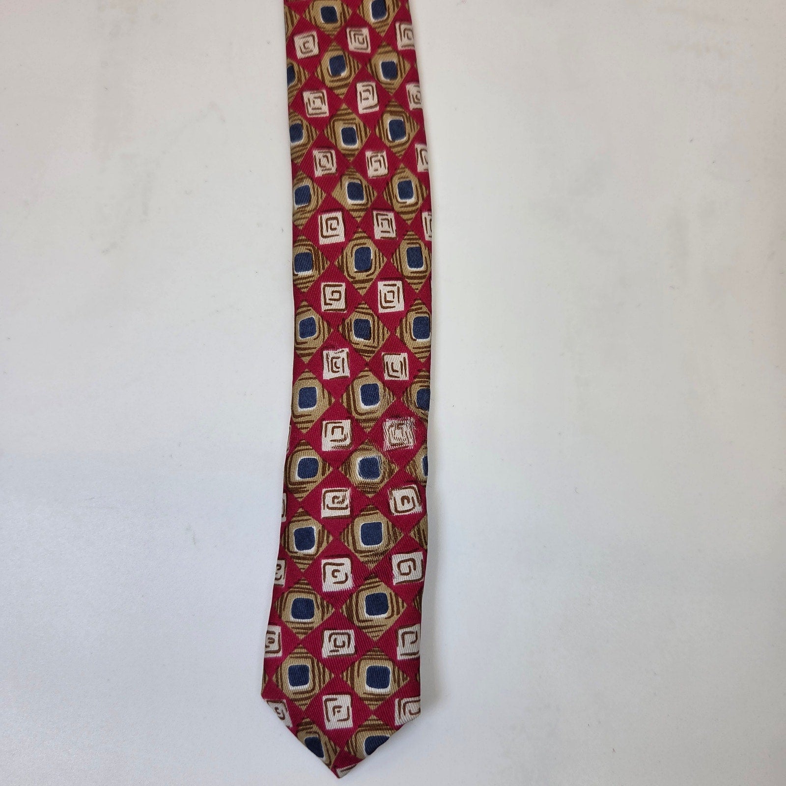 Alta Moda Cervino Italy Silk Geometric Necktie Wide Vintage Mens Tie Vintage