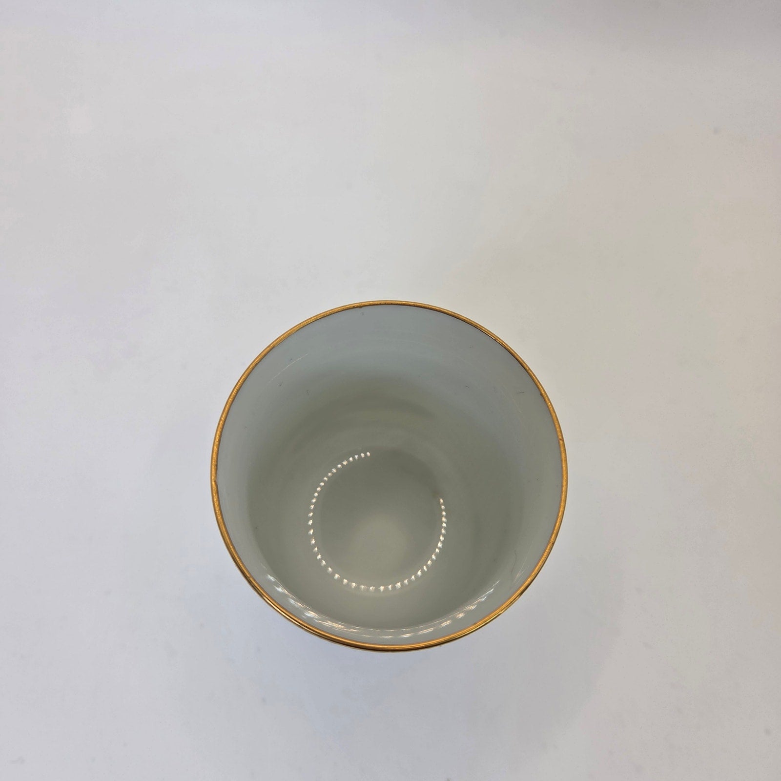 Franklin Mint 1985 Porcelain Tea Cup Egret Lotus Blue Gold Trim Japan