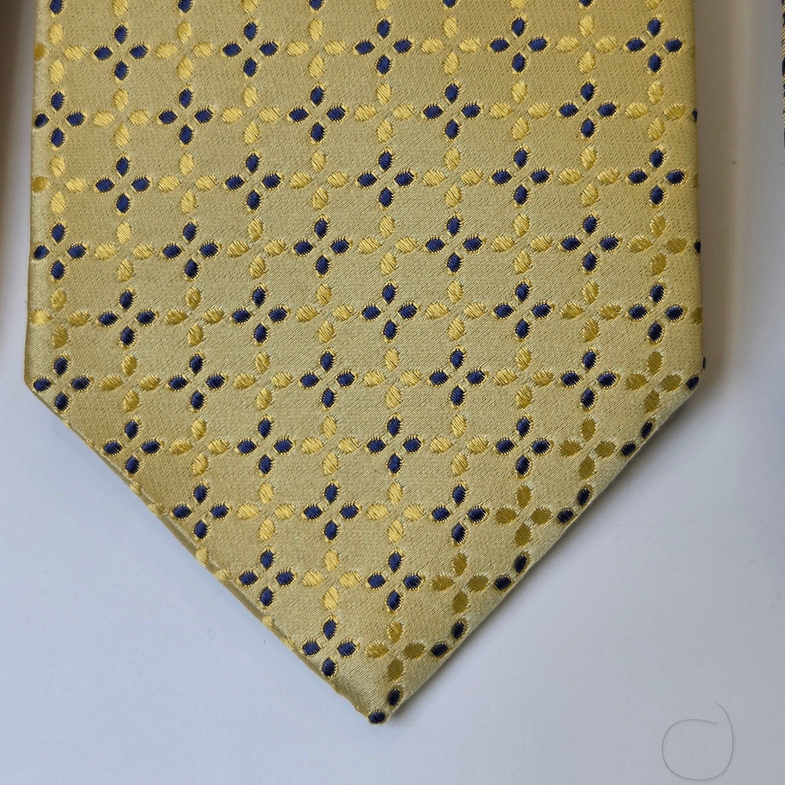 Tommy Hilfiger Silk Tie Lot 3 Gold Yellow Blue 3.75" Made in USA Contrast Tips