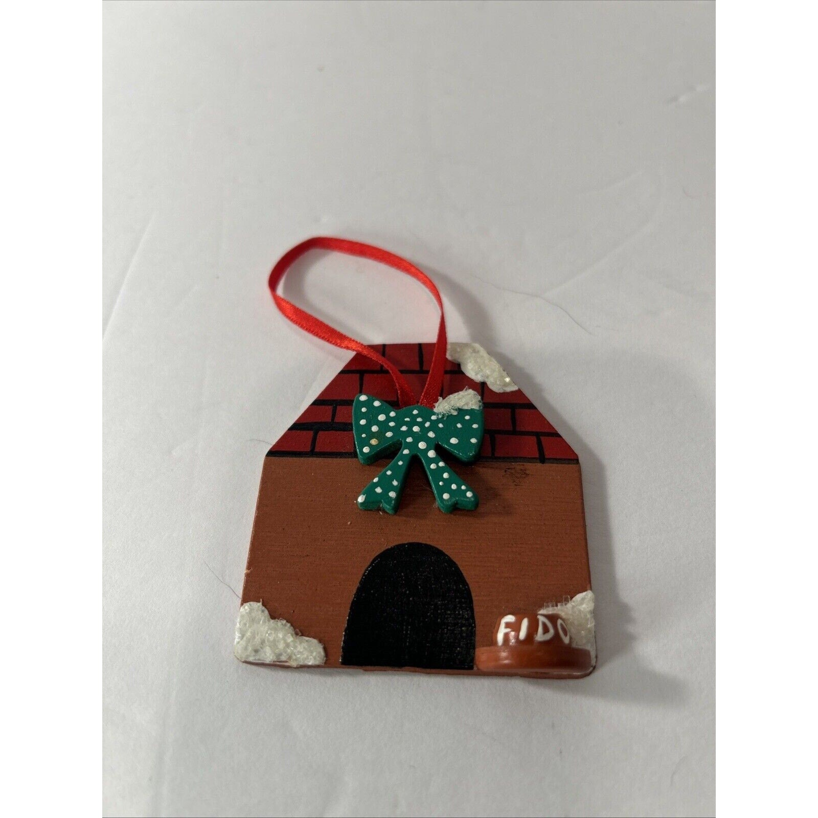 Christmas Ornament Lot of 6 – Wood, Ceramic & Crochet Holiday Mix