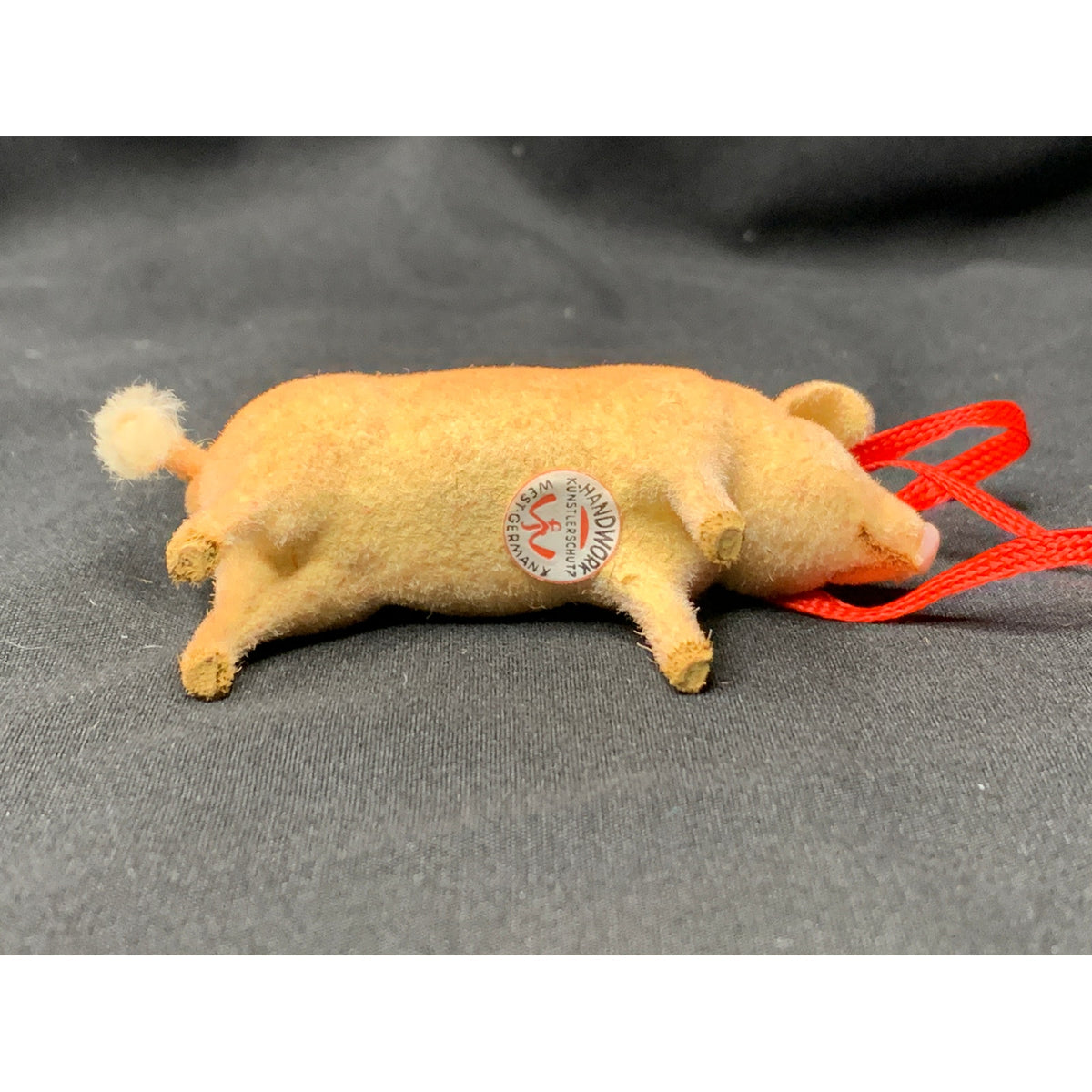 Vintage Wagner Kunstlerschutz Flocked Pig West Germany 1966-1983 Ornament