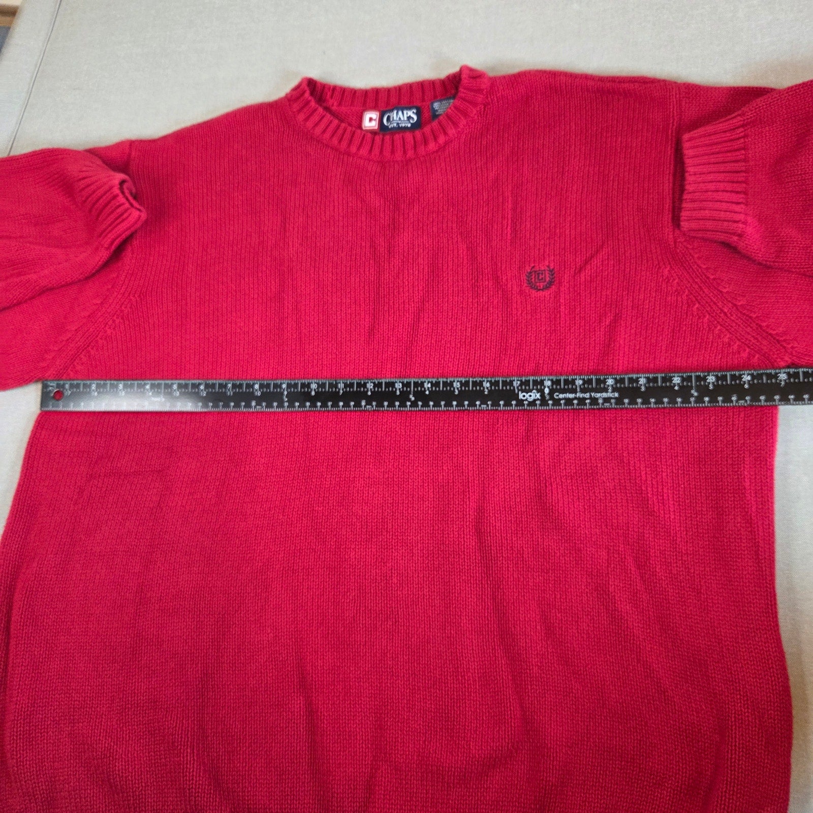 Vintage Chaps Ralph Lauren XXL Red Cotton Crewneck Sweater Hong Kong