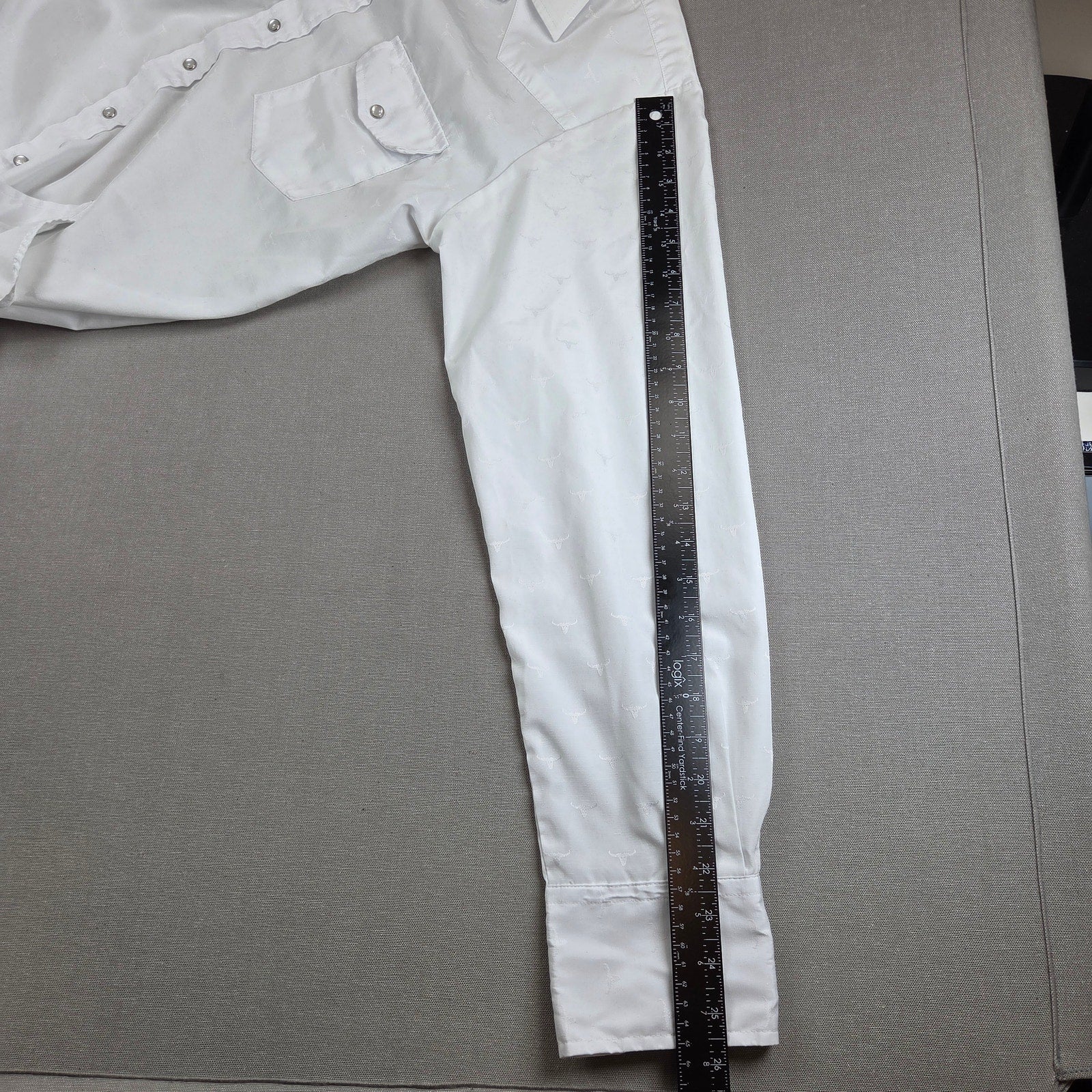 Roper Mens MT Medium Tall White Longhorn Jacquard Pearl Snap Western Shirt