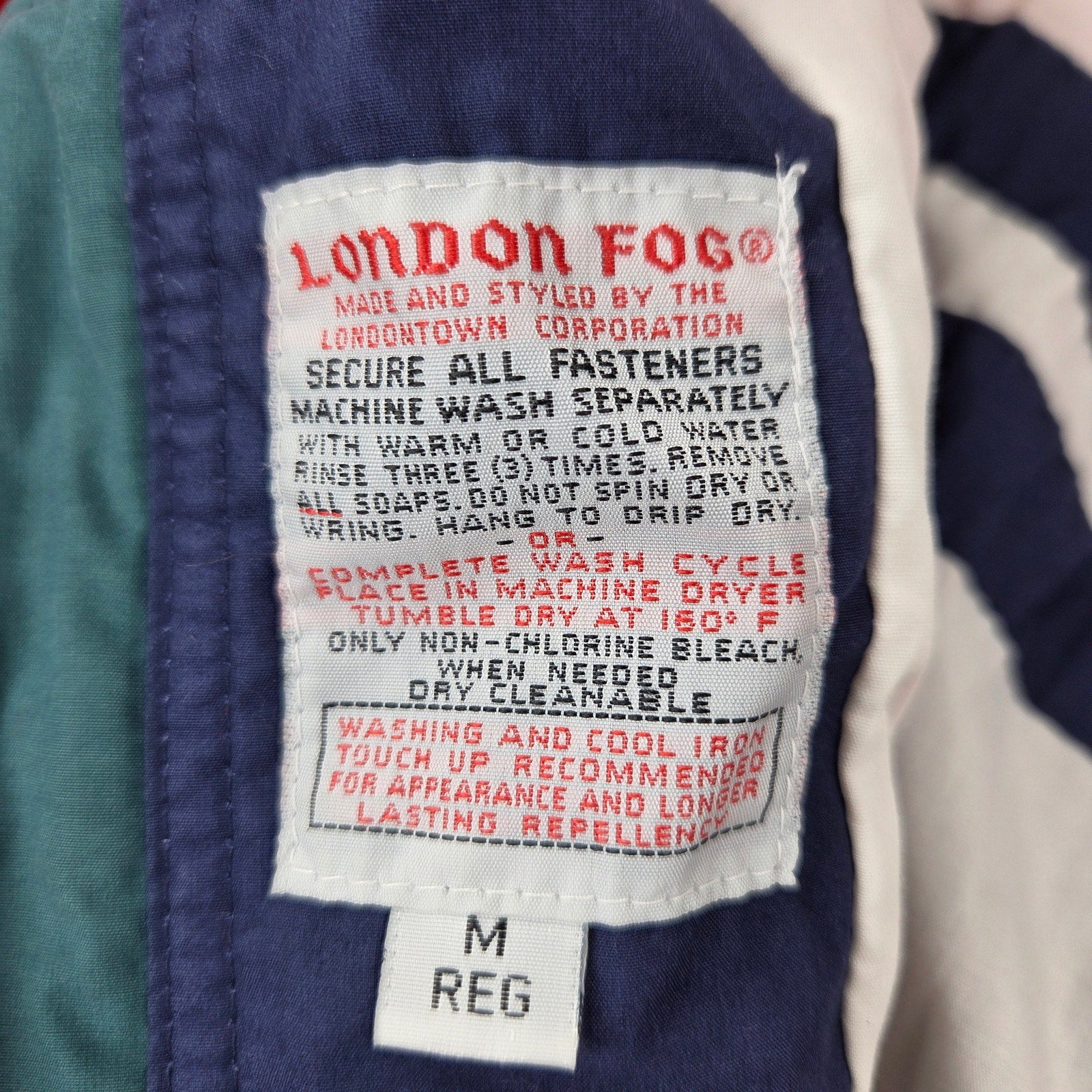 London Fog FOG Vintage Sailing Jacket Windbreaker Hooded Korea Mens M
