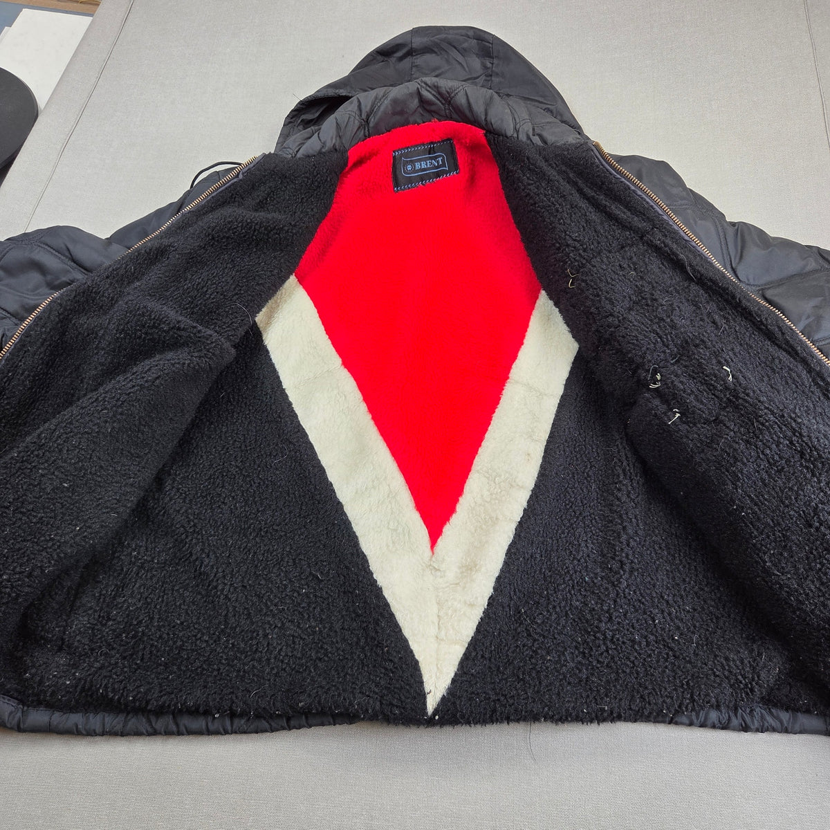 Vintage 60s Brent Montgomery Ward Quilted Jacket European Travel Patches Talon