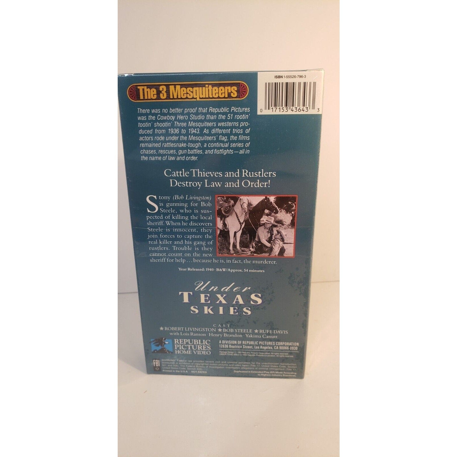 Three Mesquiteers, The - Under Texas Skies (VHS, 1992) New Sealed