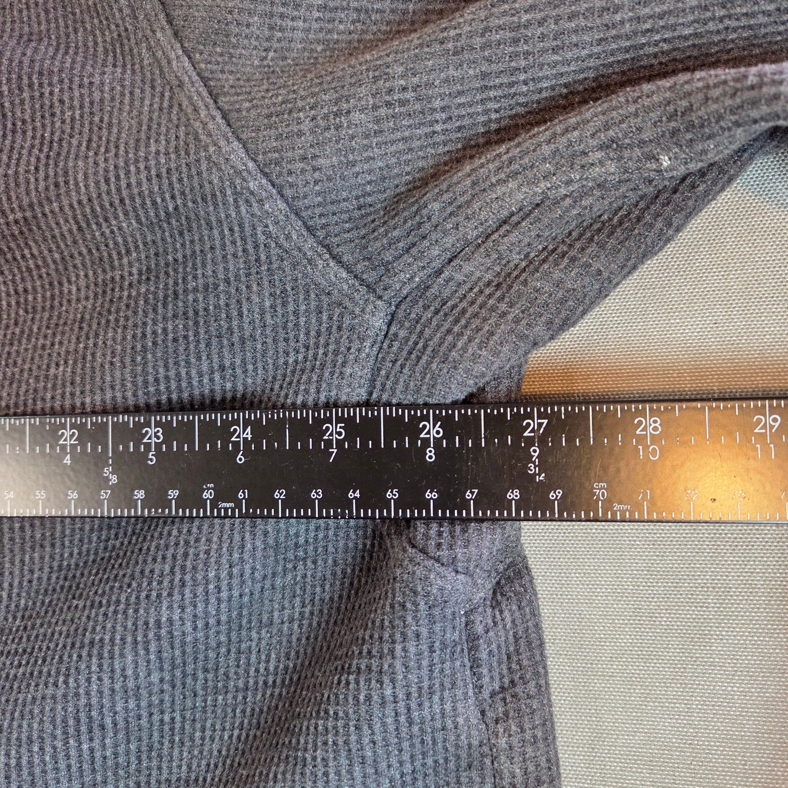 L.L.Bean Men’s XXL Waffle Knit Fleece Lined Henley Pullover Gray