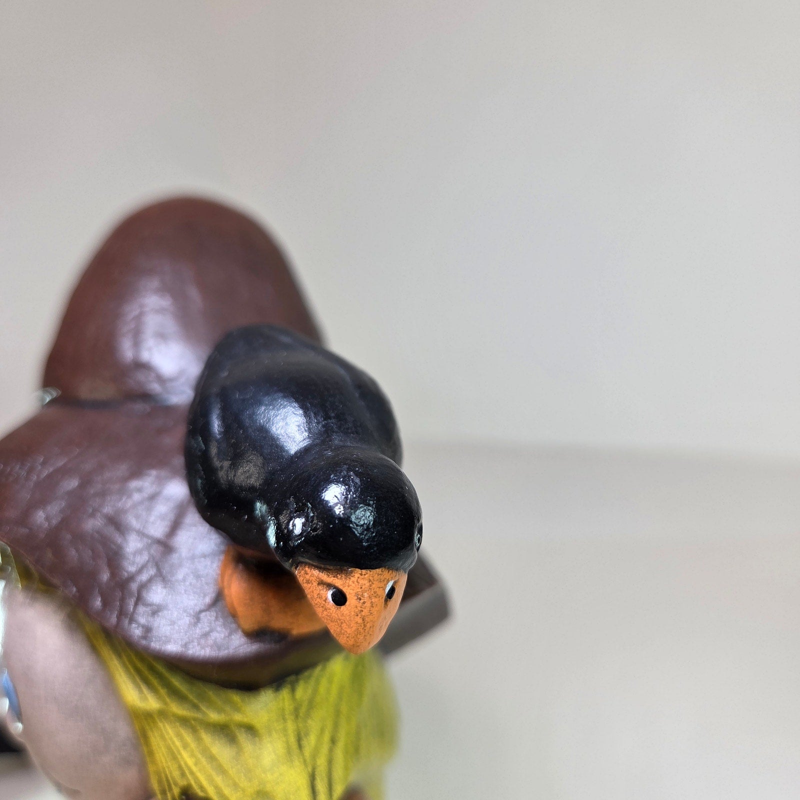 Vintage 1977 Macky Halloween Scarecrow Figurine Pumpkin Crow 10.25" Hand Painted
