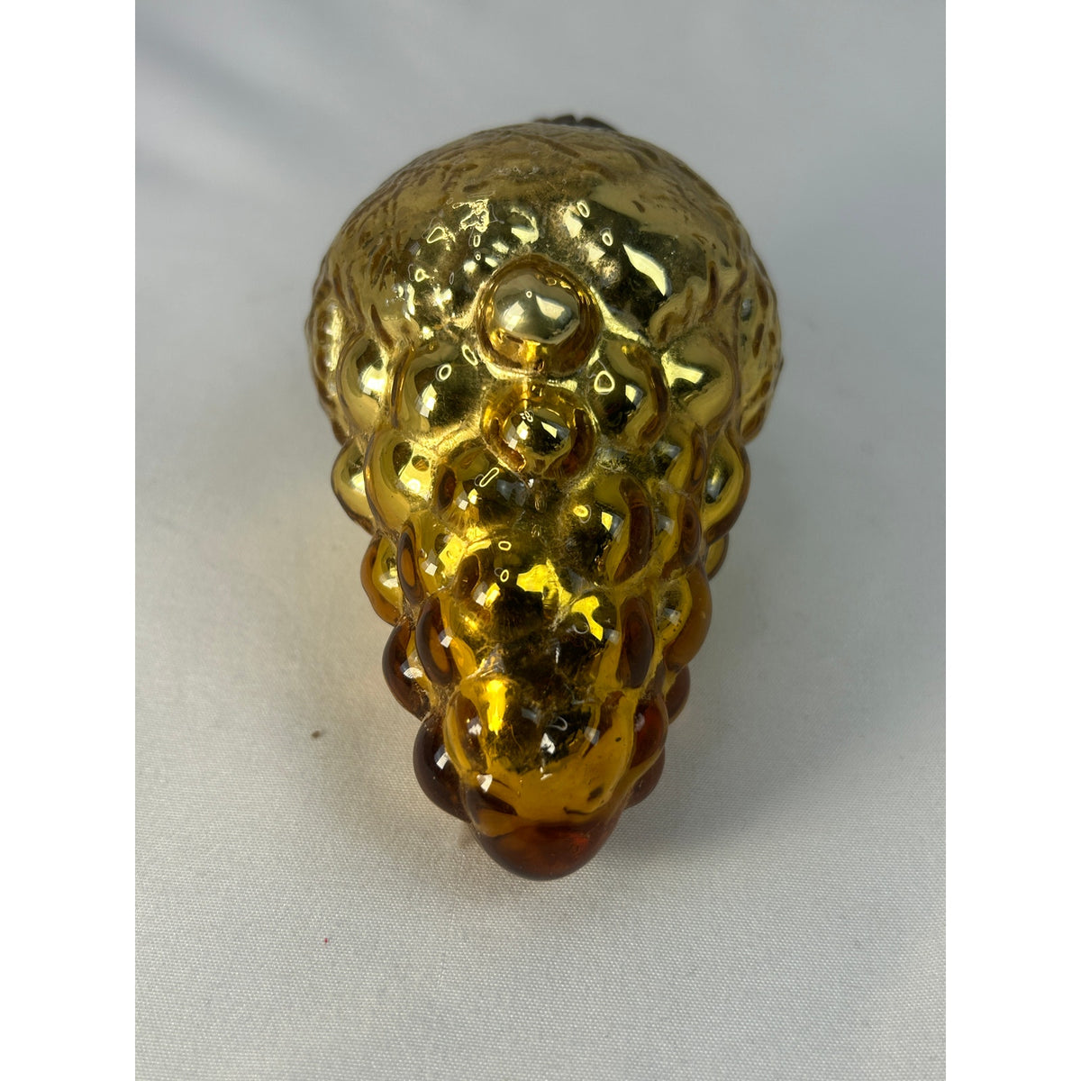 Antique 1800s German Kugel Amber Gold Grape Cluster Christmas Ornament 4"