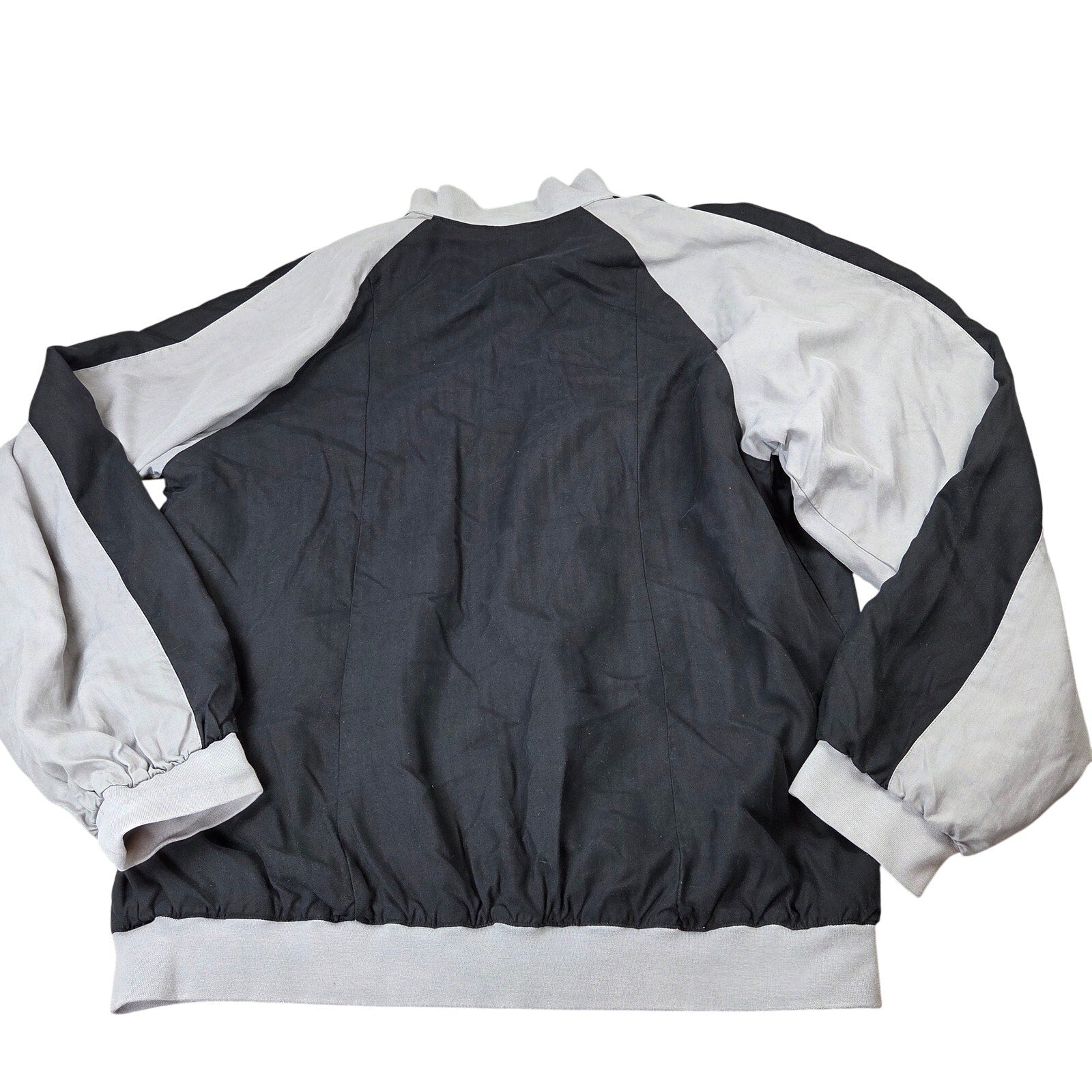Vintage Tulliano 100% Silk Bomber Jacket Men's 2XT Black Gray Full Zip Y2K