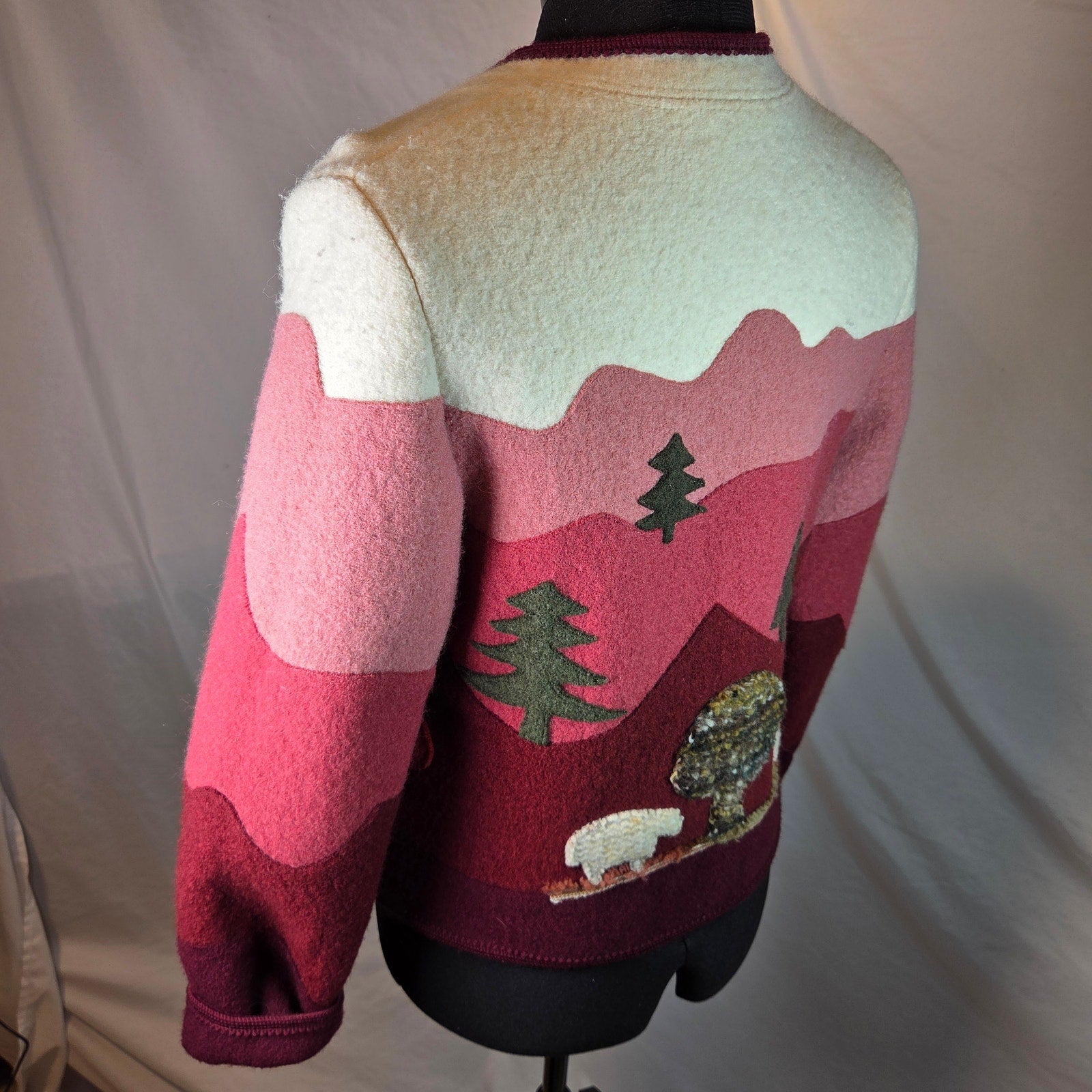 Giesswein Tirol Boiled Wool Storybook Cardigan Jacket Austria EU 38 Vintage