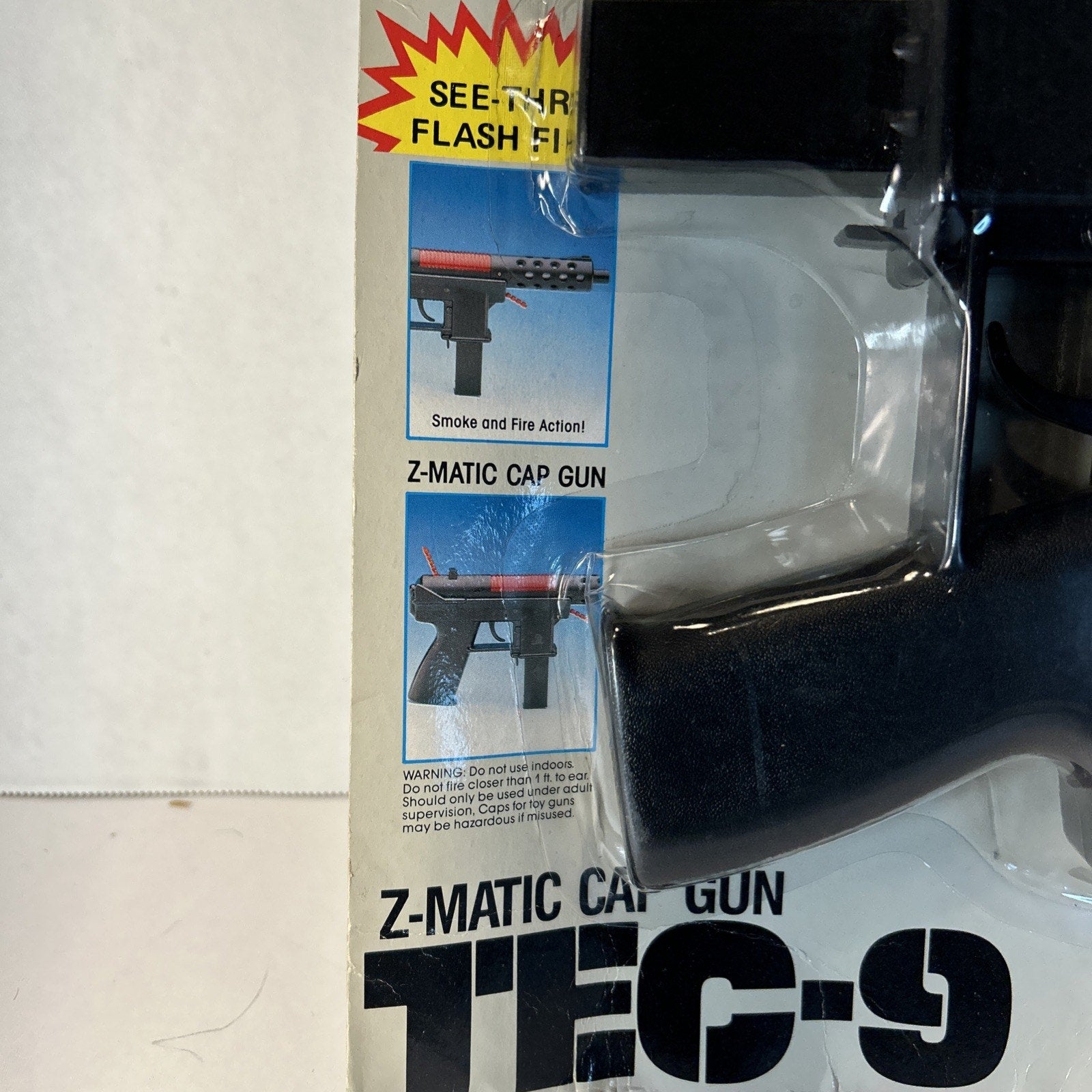 Vintage 1986 Larami TEC-9 Z-Matic Toy Cap Gun in Original Packaging Hong Kong