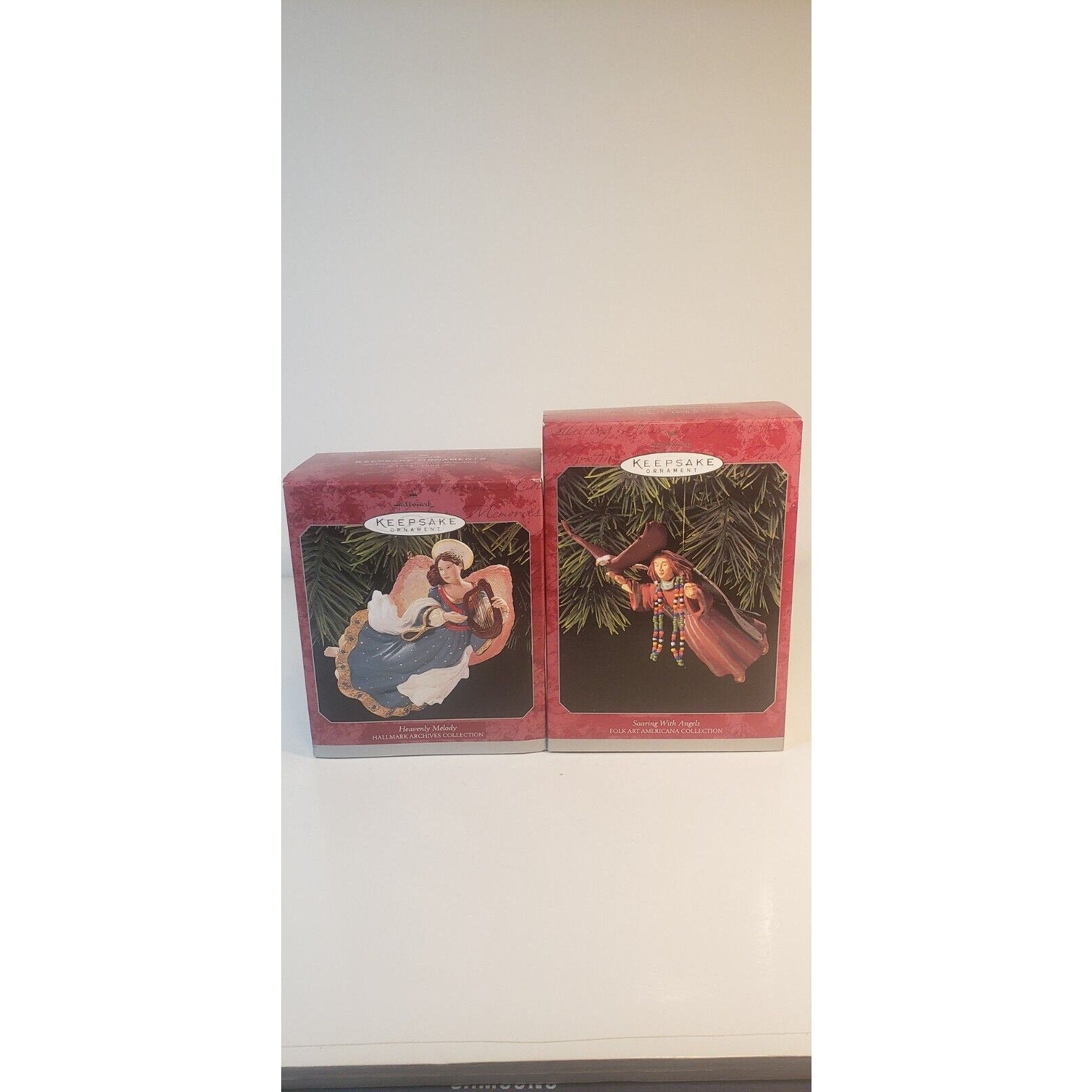 Hallmark Keepsake Ornaments Angel Lot of 2 Soaring w/Angels & Heavenly Melody