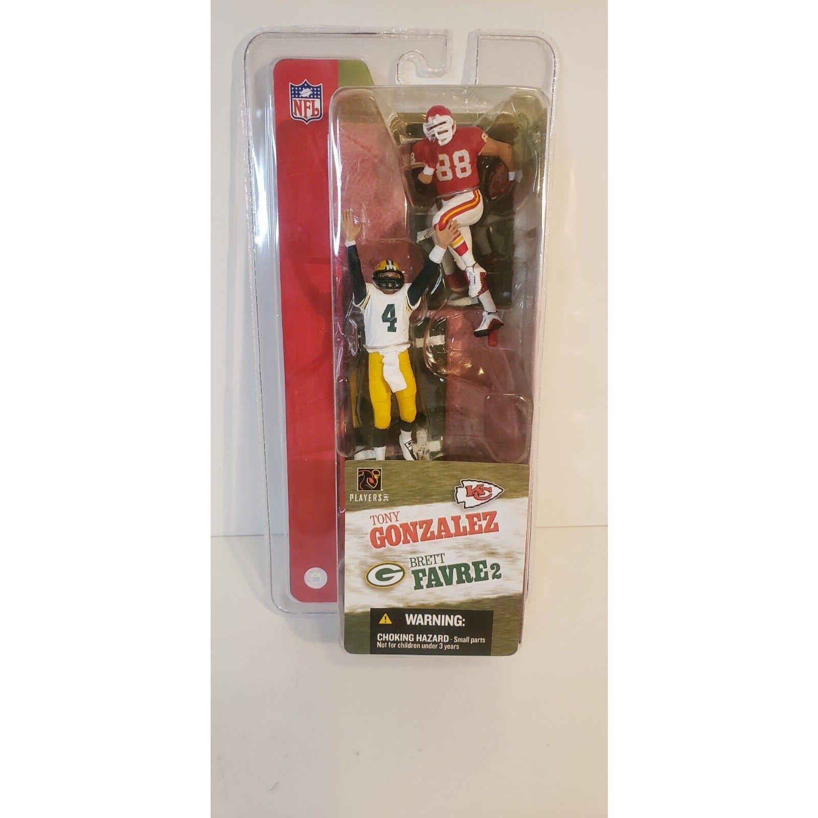 Brett Favre & Tony Gonzalez 2004 McFarlane NFL 3" 2-Pack Packers Chiefs NEW