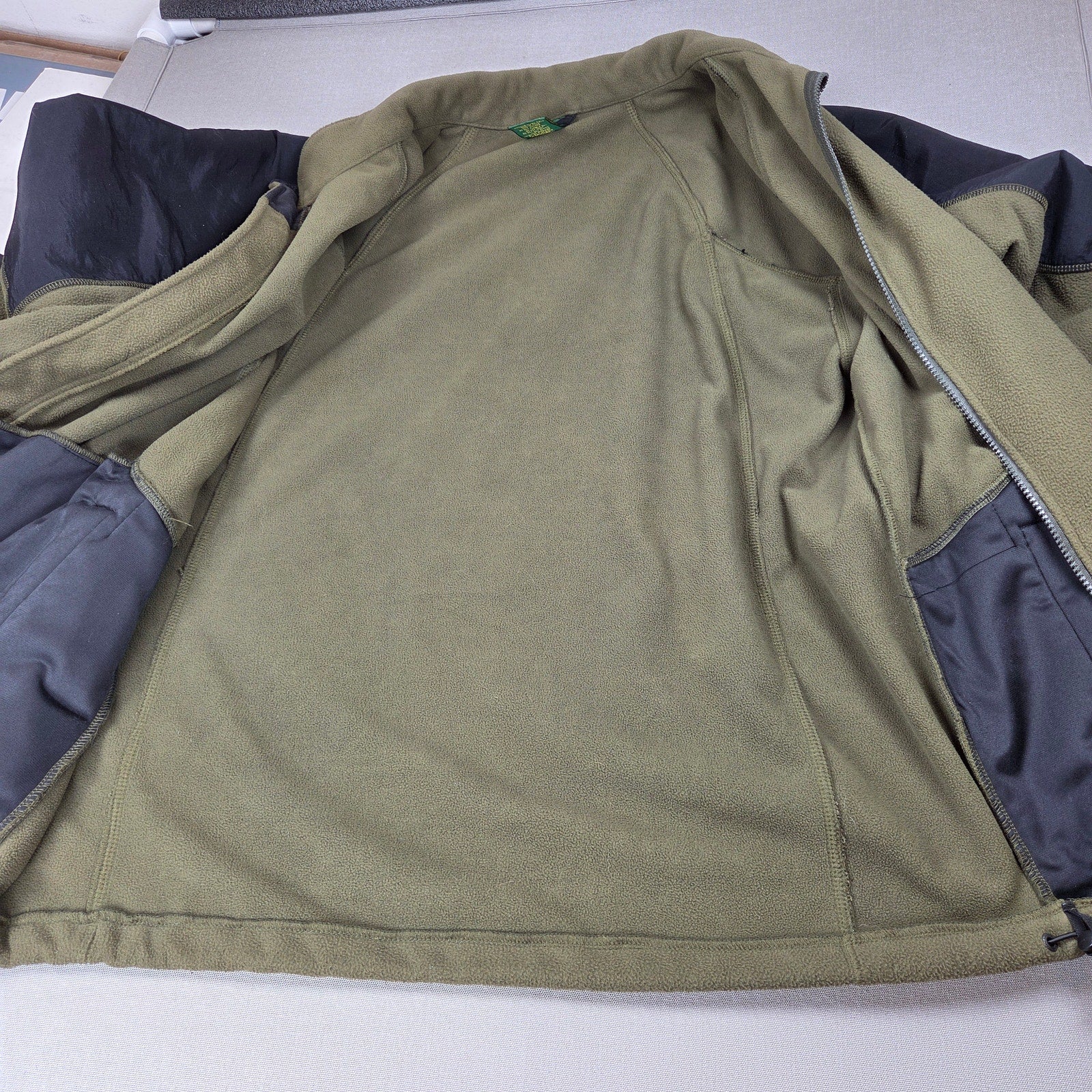 Cabela's XL Tall Full Zip Fleece Jacket Green Outdoor Hunting Polyester XLT
