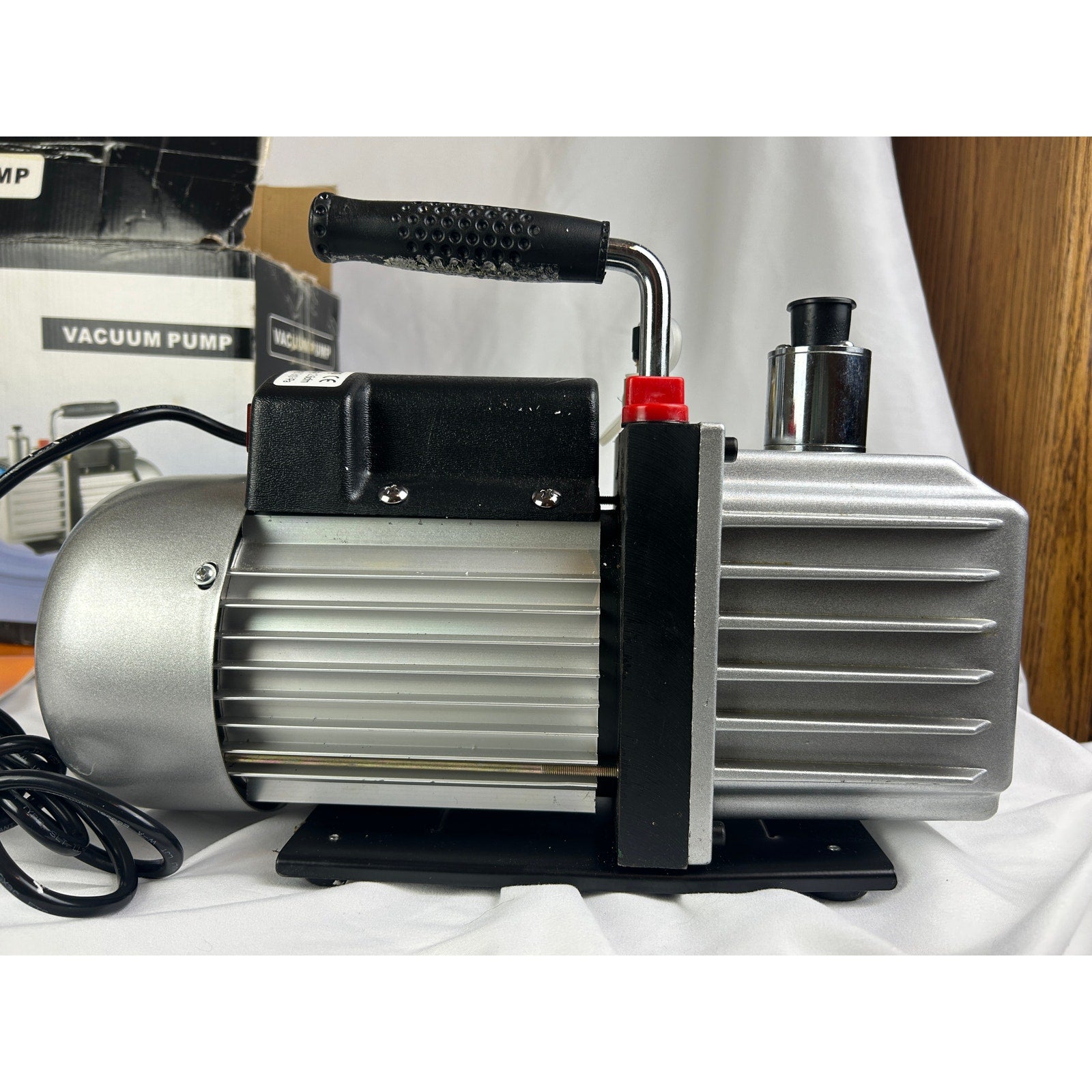 Pitstop XP215 Vacuum Pump Rotary Vane HVAC 110V w Box Oil Manual