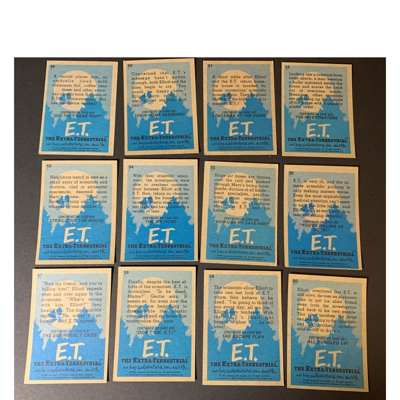 1982 Topps ET The Extra Terrestrial Trading Card Set No Stickers