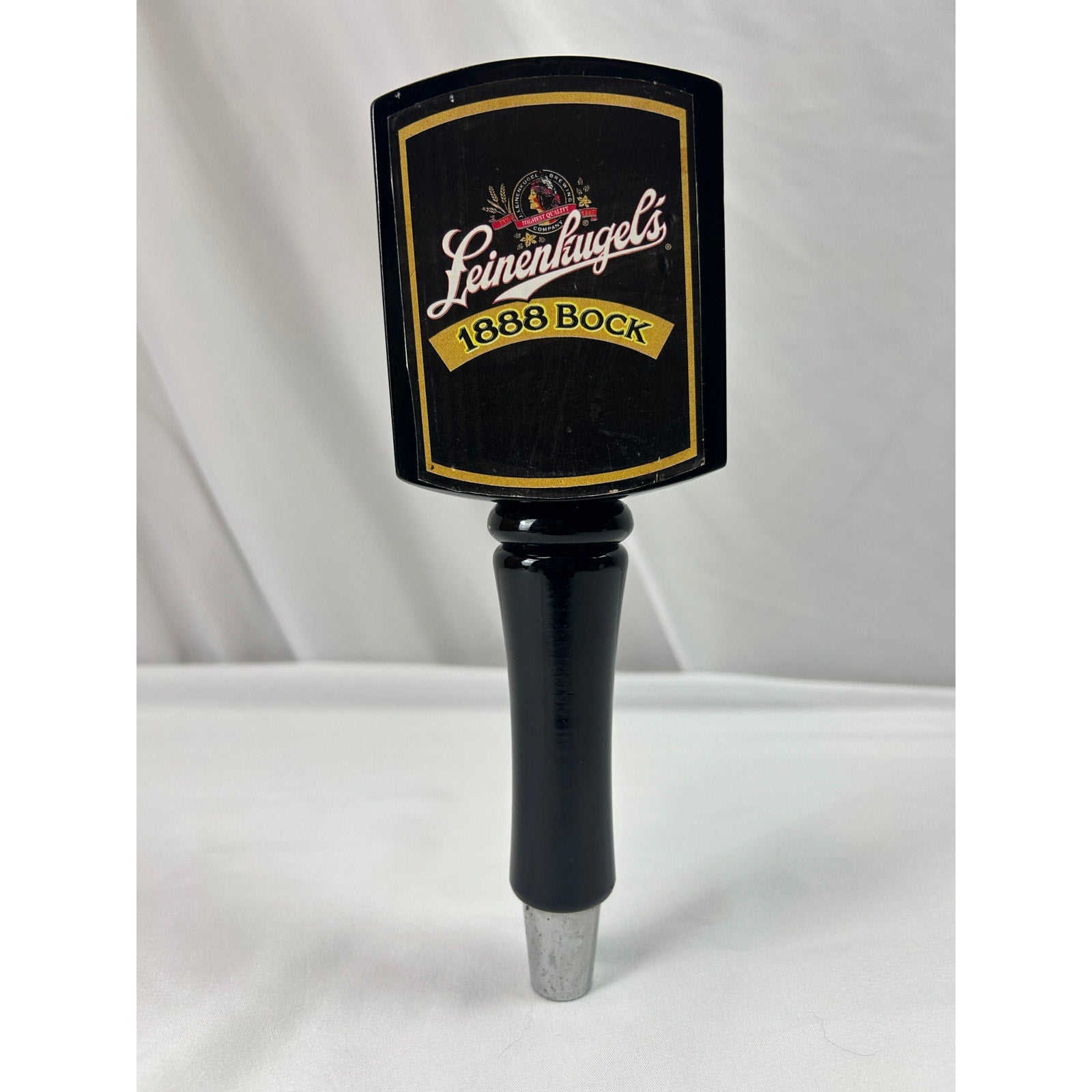 Leinenkugel's 1888 Bock Beer Tap Handle Black Wood Bar Pub Draft Knob