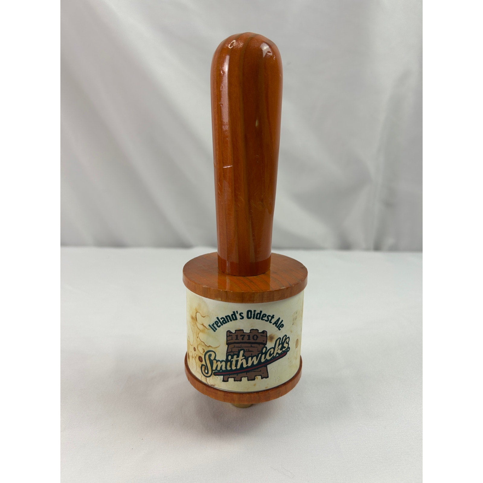 Smithwick's Irish Ale Vintage Wood Beer Tap Handle 1710 Pub Bar Breweriana