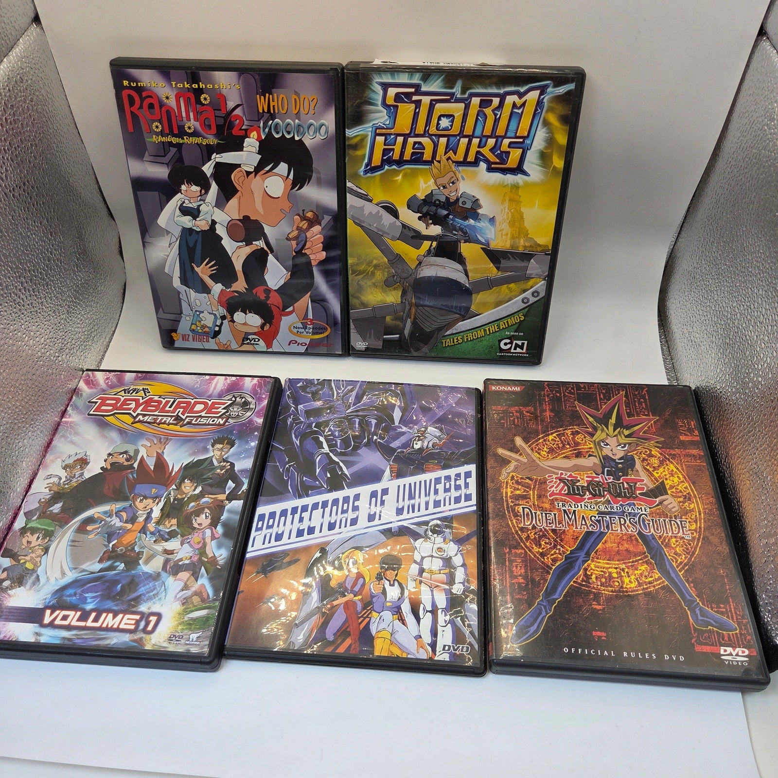 Anime DVD Lot Ranma 1/2 Storm Hawks Beyblade Yu-Gi-Oh Protectors 5DVD