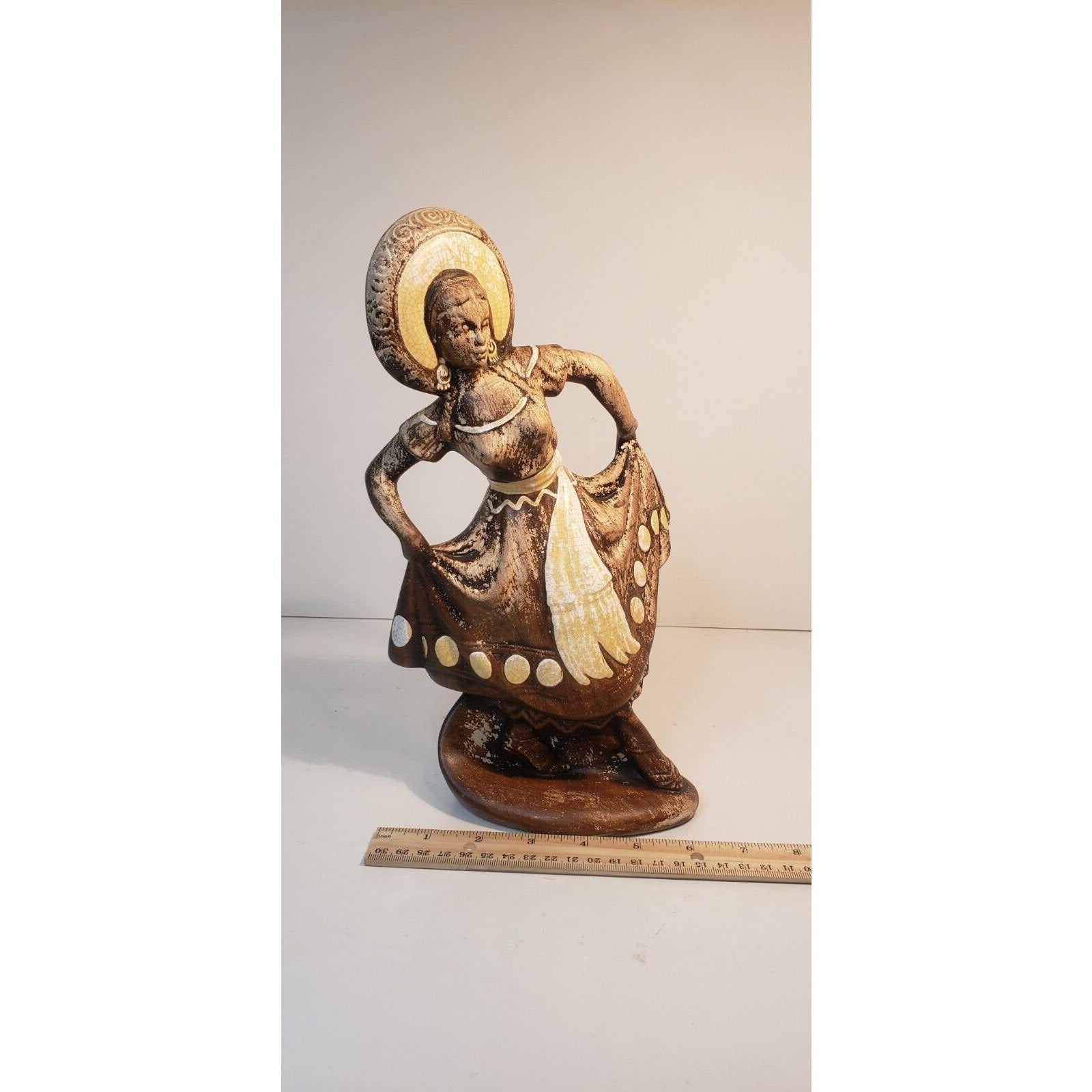 Vintage 1950s Treasure Craft Dancing Senorita Figurine 11.5" Ceramic Art