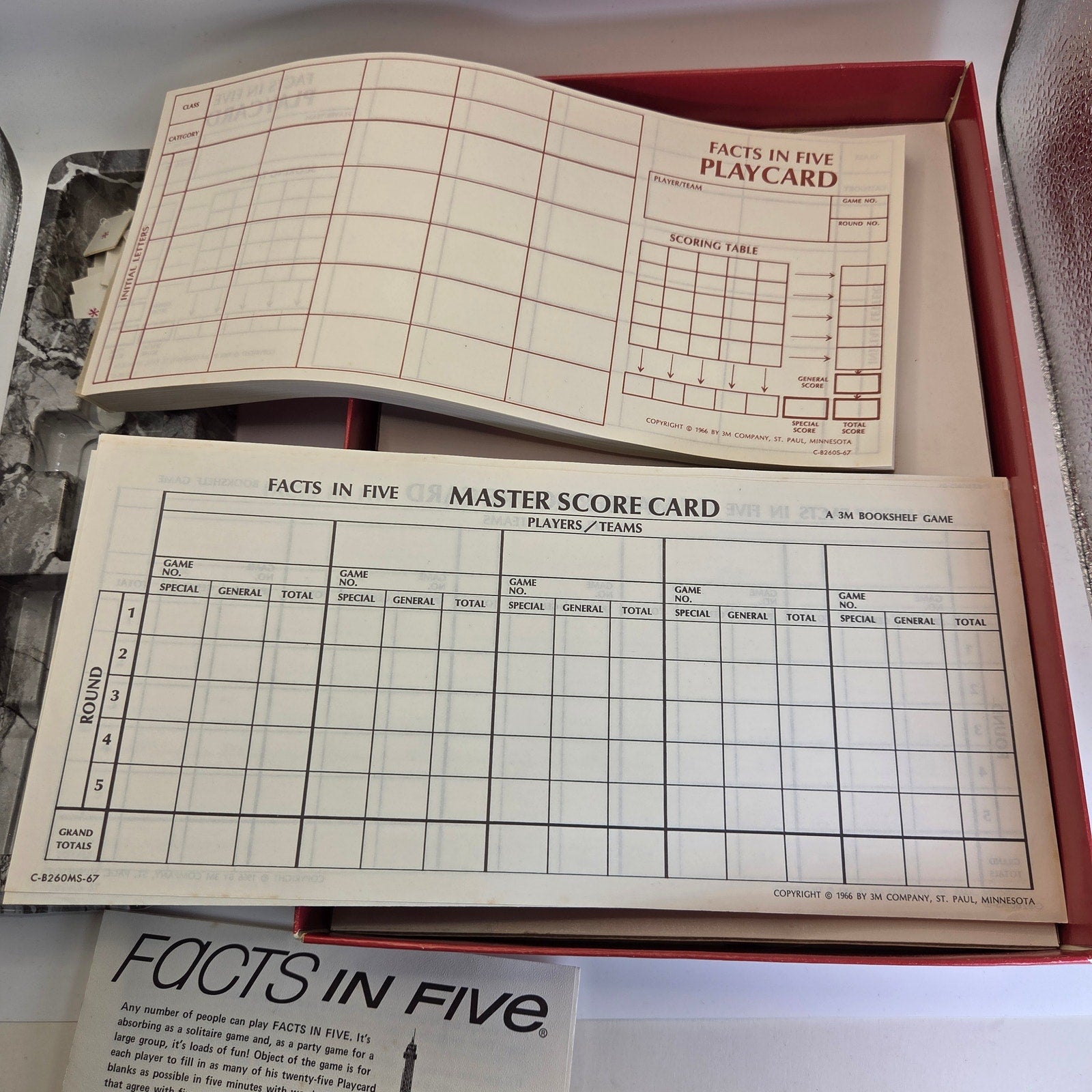 Vintage 1967 3M Facts in Five Board Game Complete – The Game of Knowledge