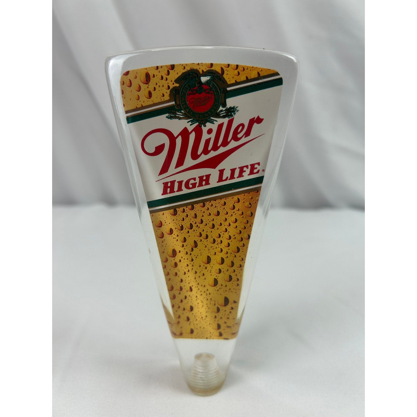Vintage Miller High Life Clear Lucite Beer Tap Handle 5.75 Inch Breweriana