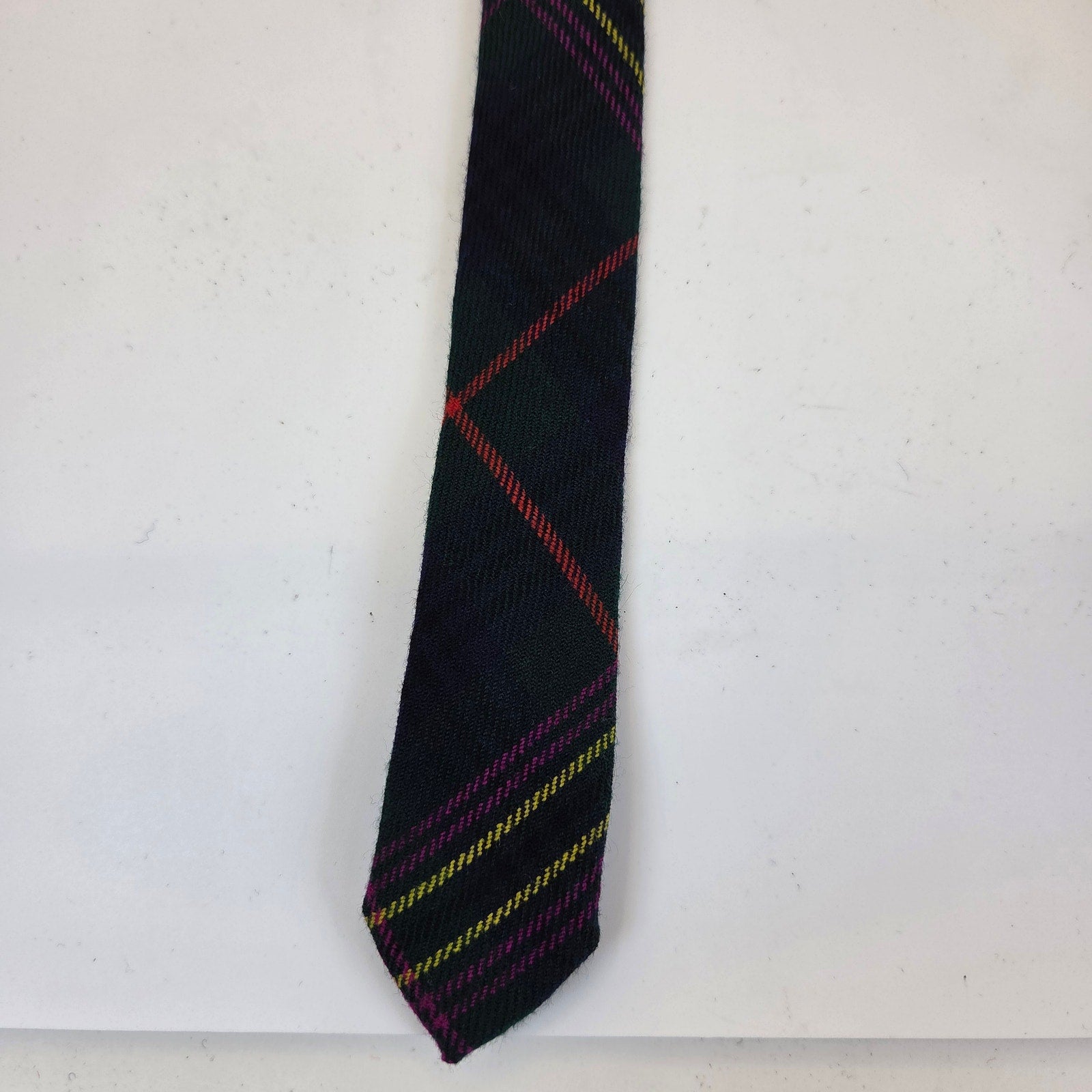 Original Scottish Kennedy Clan Tartan Pure Wool Tie Woven in Scotland 3"x57"