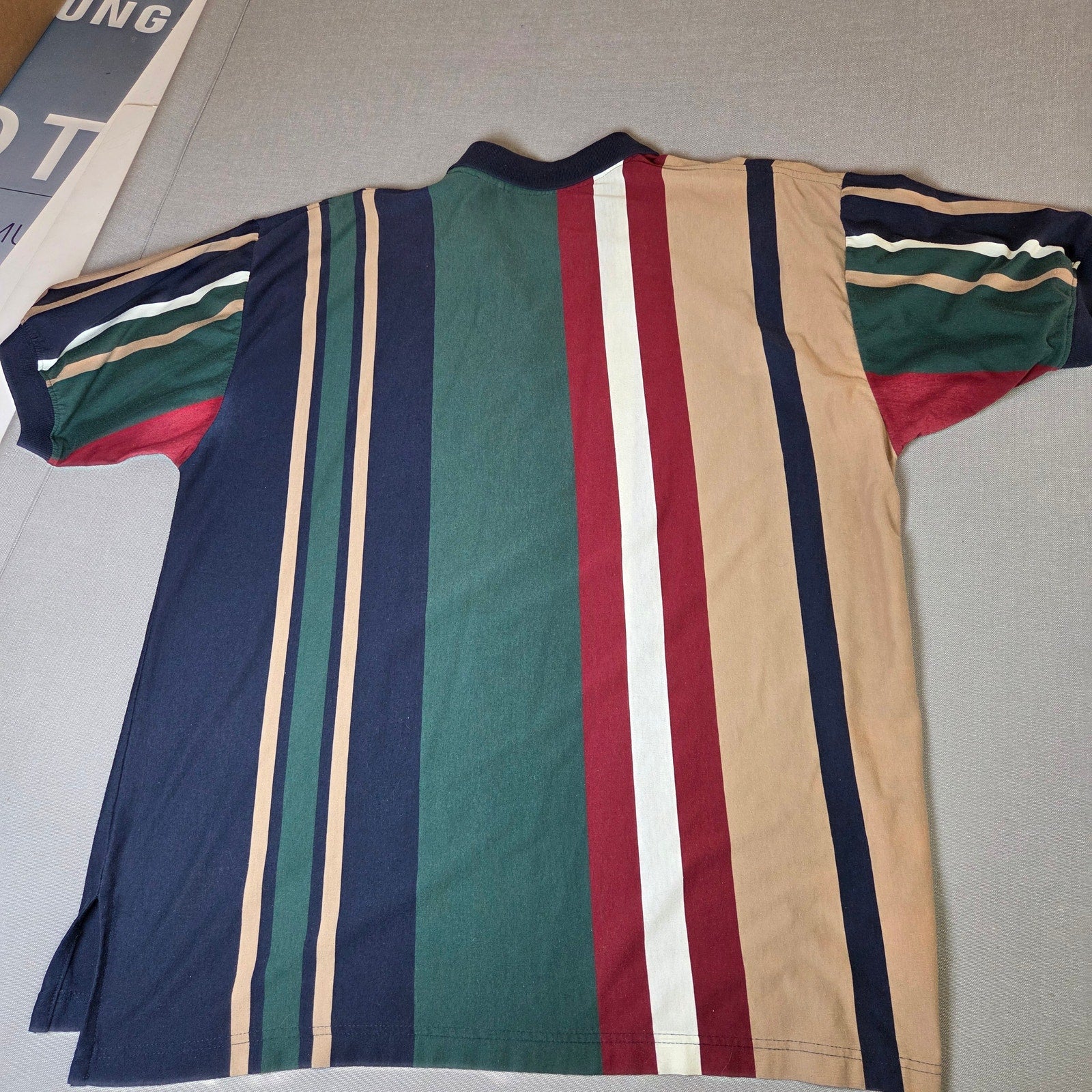 Knightsbridge Striped Polo Shirt XL Embroidered Crest Short Sleeve