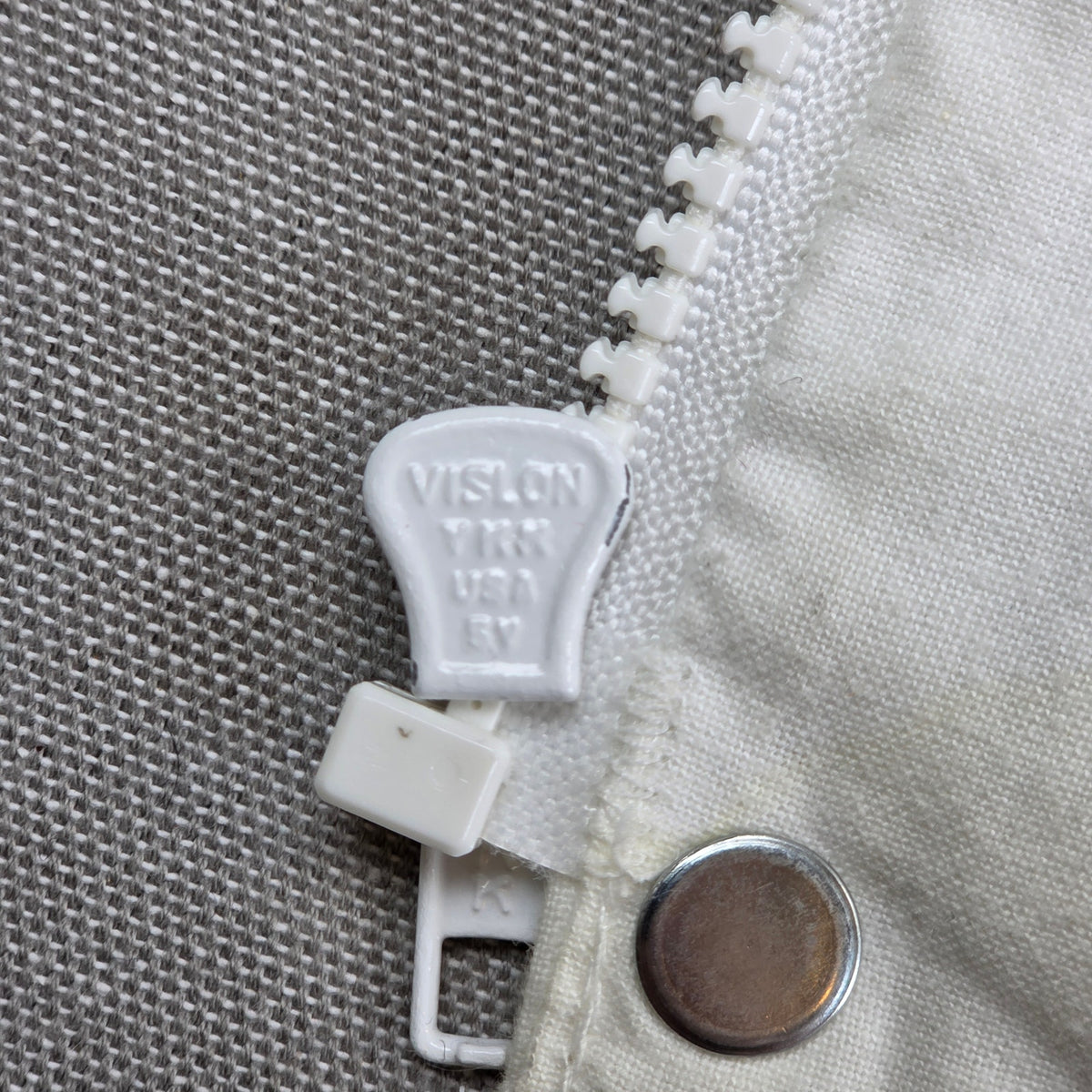 Vintage Swingster Ecolab USA Cotton Bomber Jacket Small White Blue Full Zip
