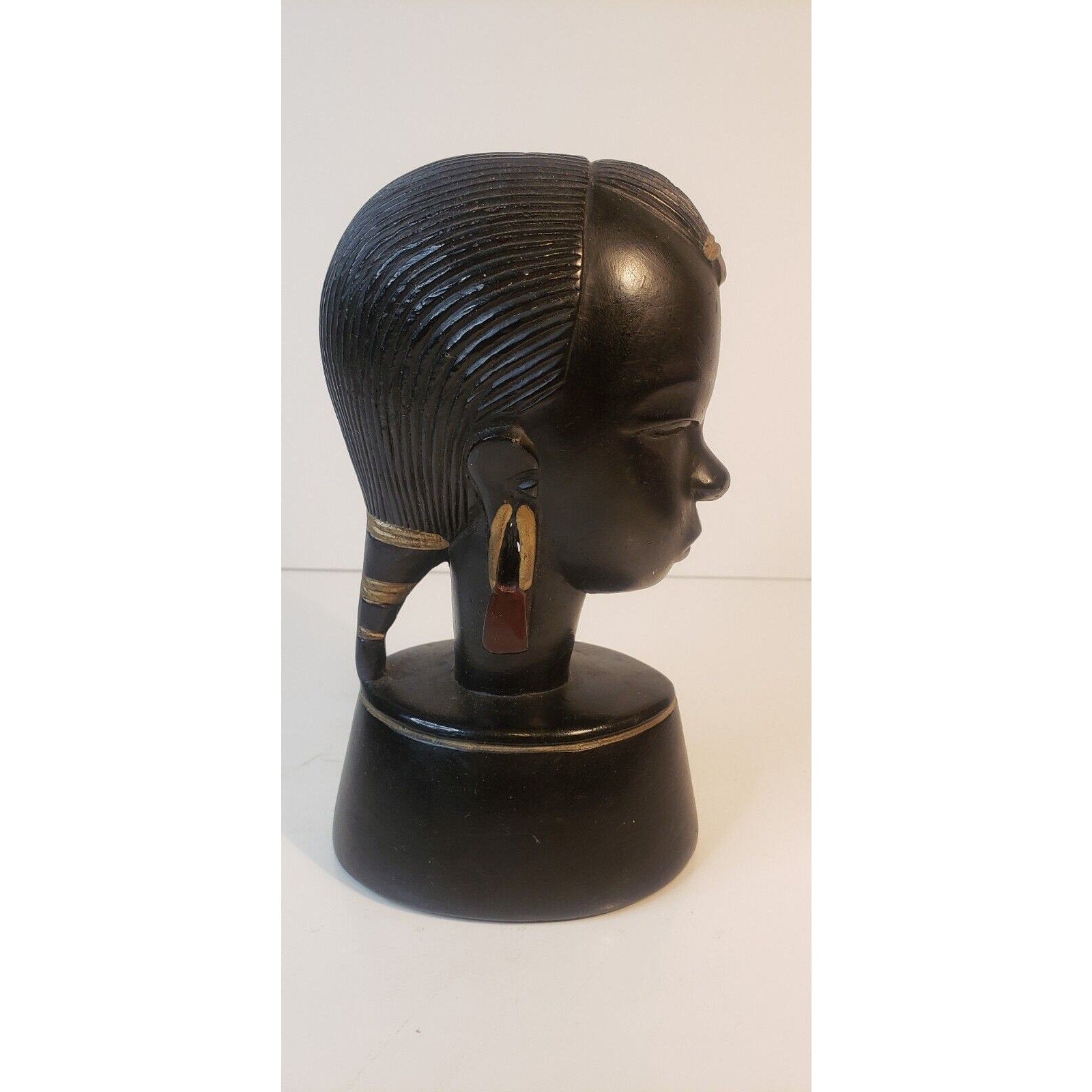 Vintage Abco Chalkware Tribal Woman Bust by Alexander Backer Co. 11" Tall
