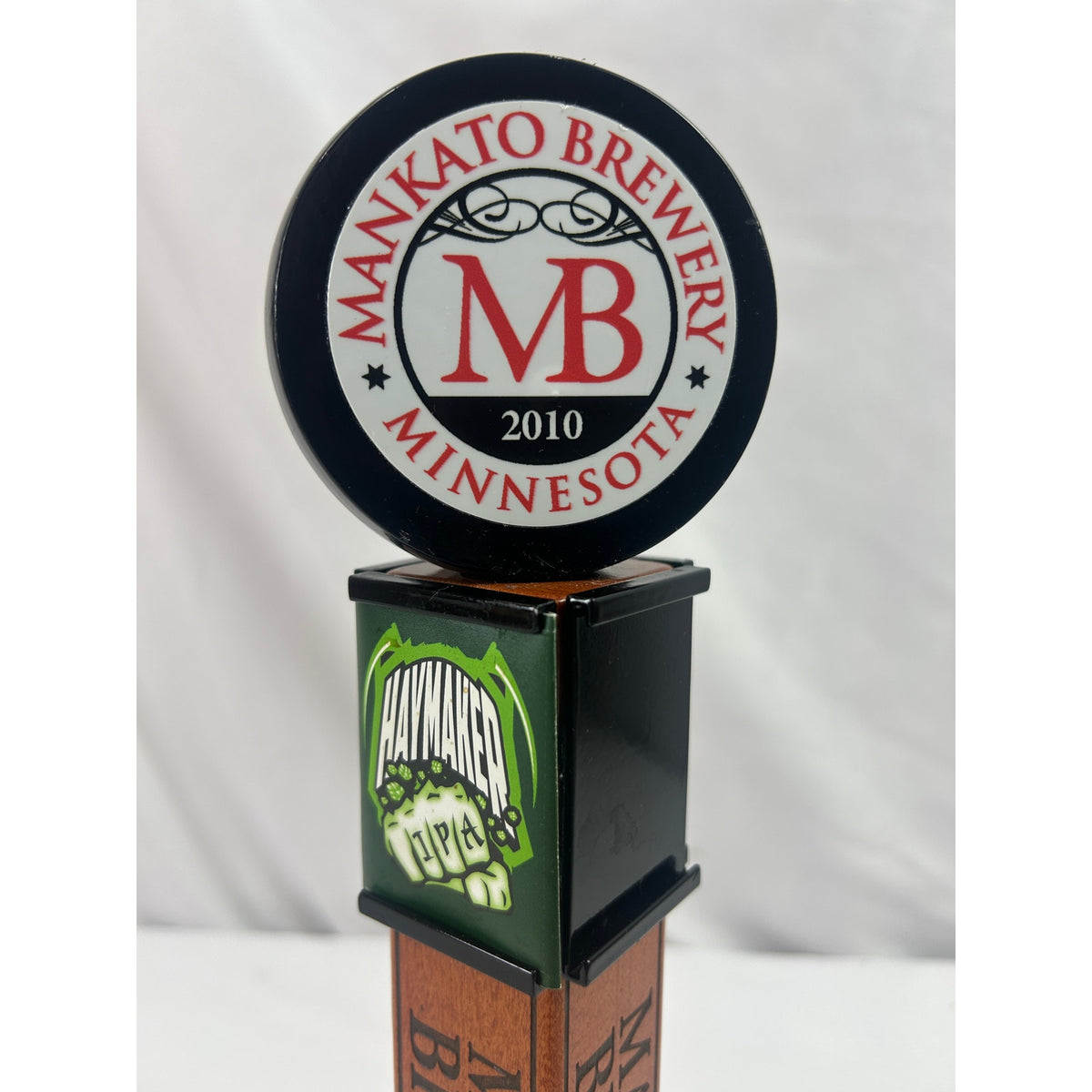 Mankato Brewery Haymaker IPA Beer Tap Handle Minnesota Wood Breweriana 10in