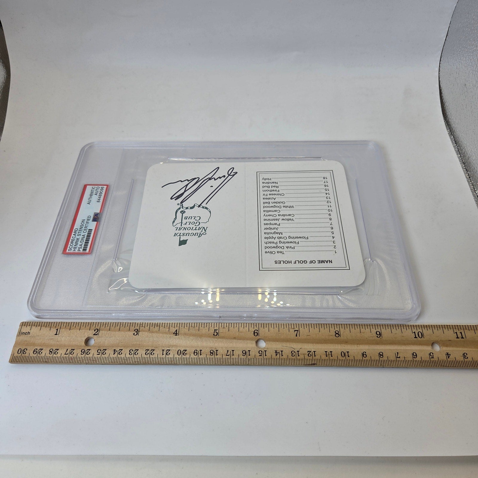 Henrik Stenson Signed Augusta National Masters Scorecard PSA DNA Auto Golf