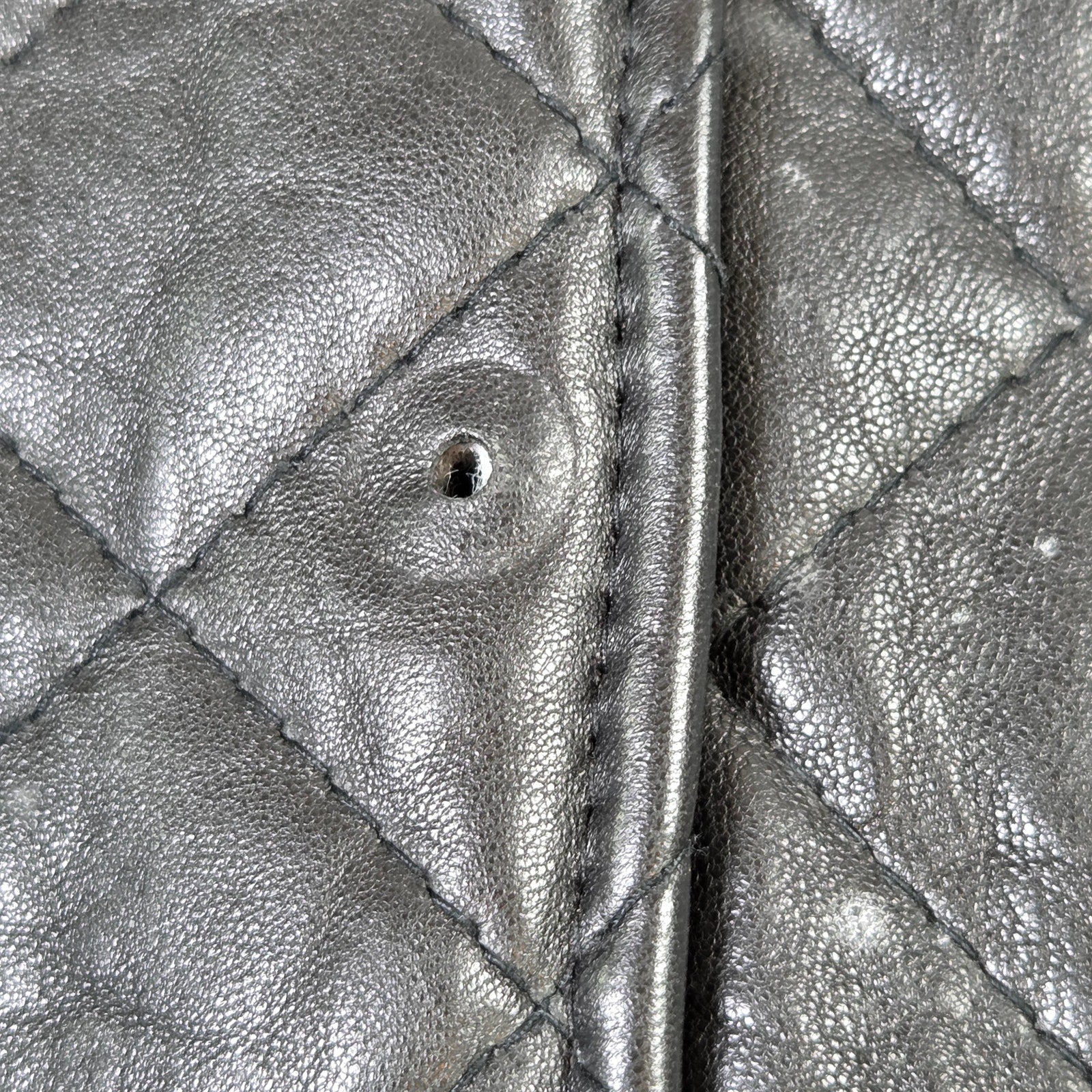 Express Quilted Leather Jacket Womens Small Cropped Bomber Vintage Korea