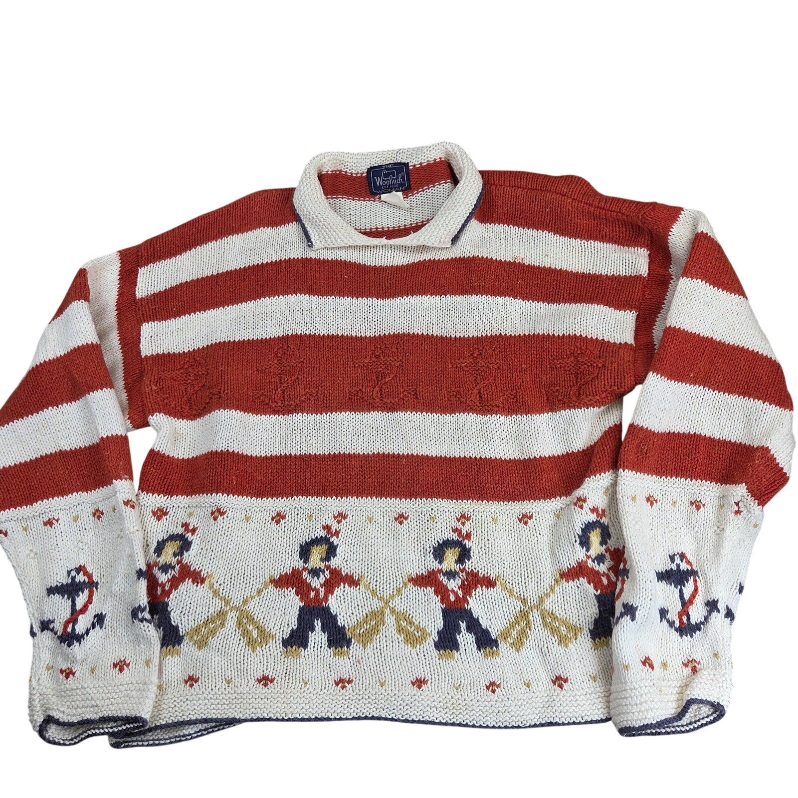 Woolrich Woman Vintage Rowing Maritime Ramie Cotton Sweater Women's L Knit