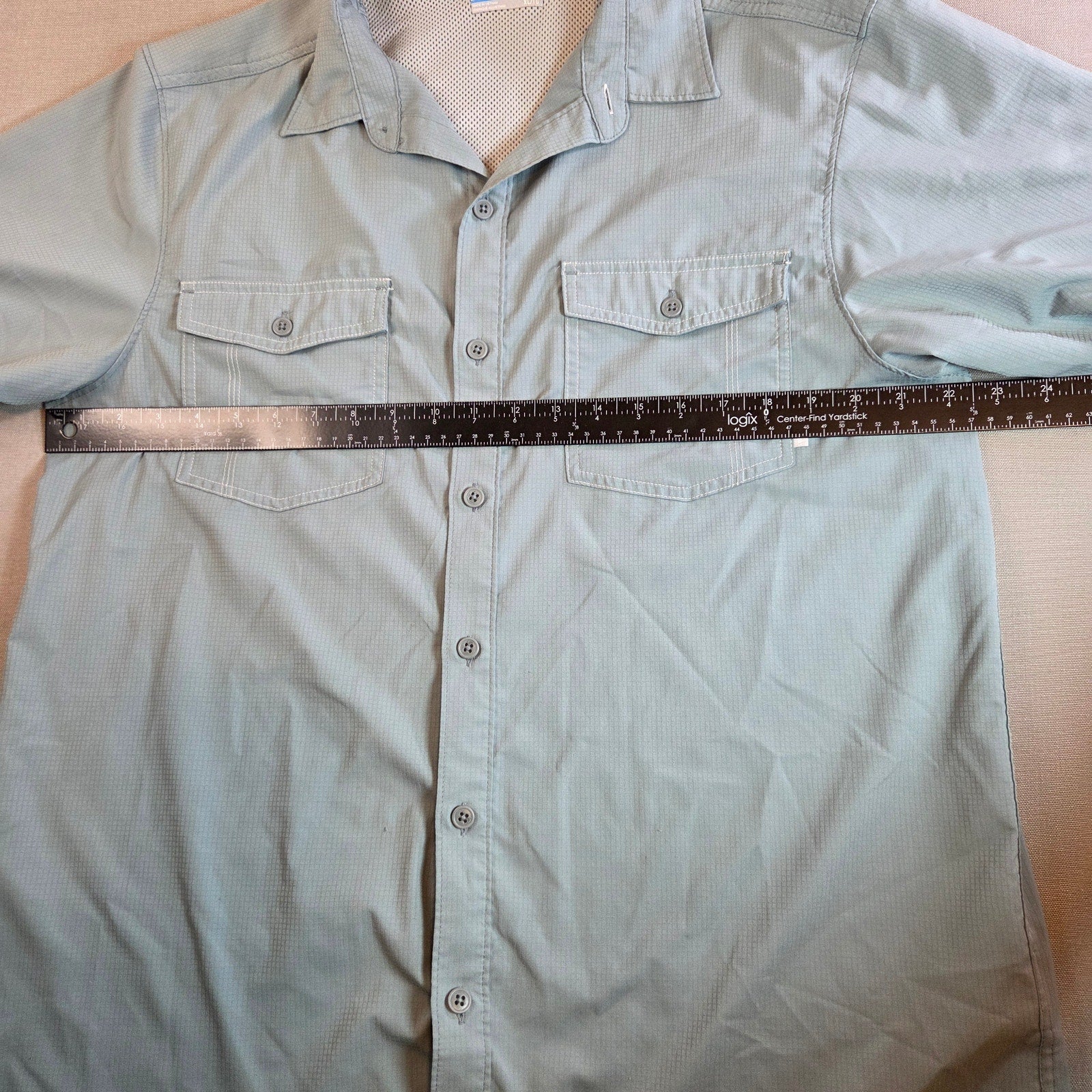 Columbia PFG Omni-Shade Vented Fishing Shirt Men’s XL Blue Short Sleeve