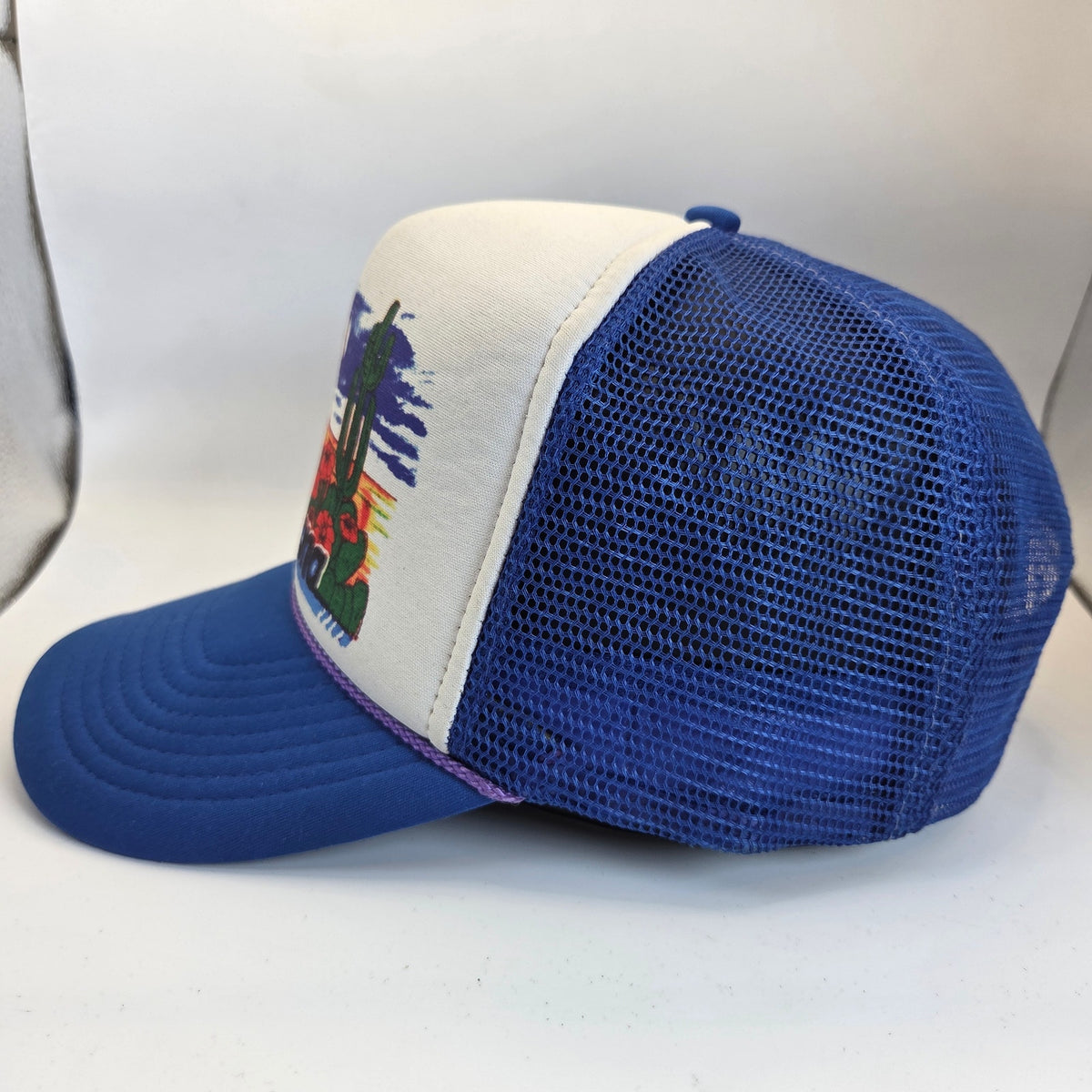 Vintage Nissin Arizona Eagle Cactus Foam Mesh Trucker Hat Snapback Rope Cap