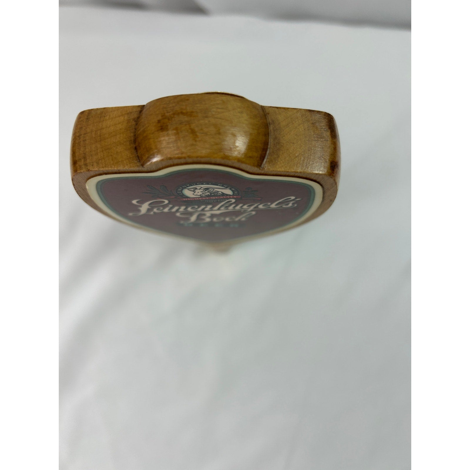 Leinenkugel's Bock Beer Vintage Wood Tap Handle Draft Keg Bar Breweriana 12in